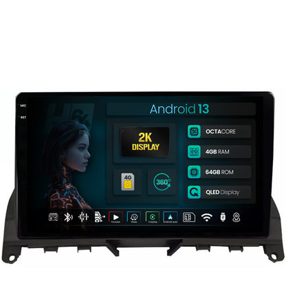 Navigatie 2K HUB64 Mercedes Benz C-Class W204 (2006-2012), 4GB RAM, Android, Octacore, Slot Sim 4G, DSP, GPS, Wi-FI, Carplay, Android Auto, USB, Bluetooth, Waze, Touchscreen, 9.5 Inch