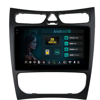 Navigatie 2K HUB64 Mercedes Benz CLK W209 (2000-2005), 4GB RAM, Android, Octacore, Slot Sim 4G, DSP, GPS, Wi-FI, Carplay, Android Auto, USB, Bluetooth, Waze, Touchscreen, 9.5 Inch
