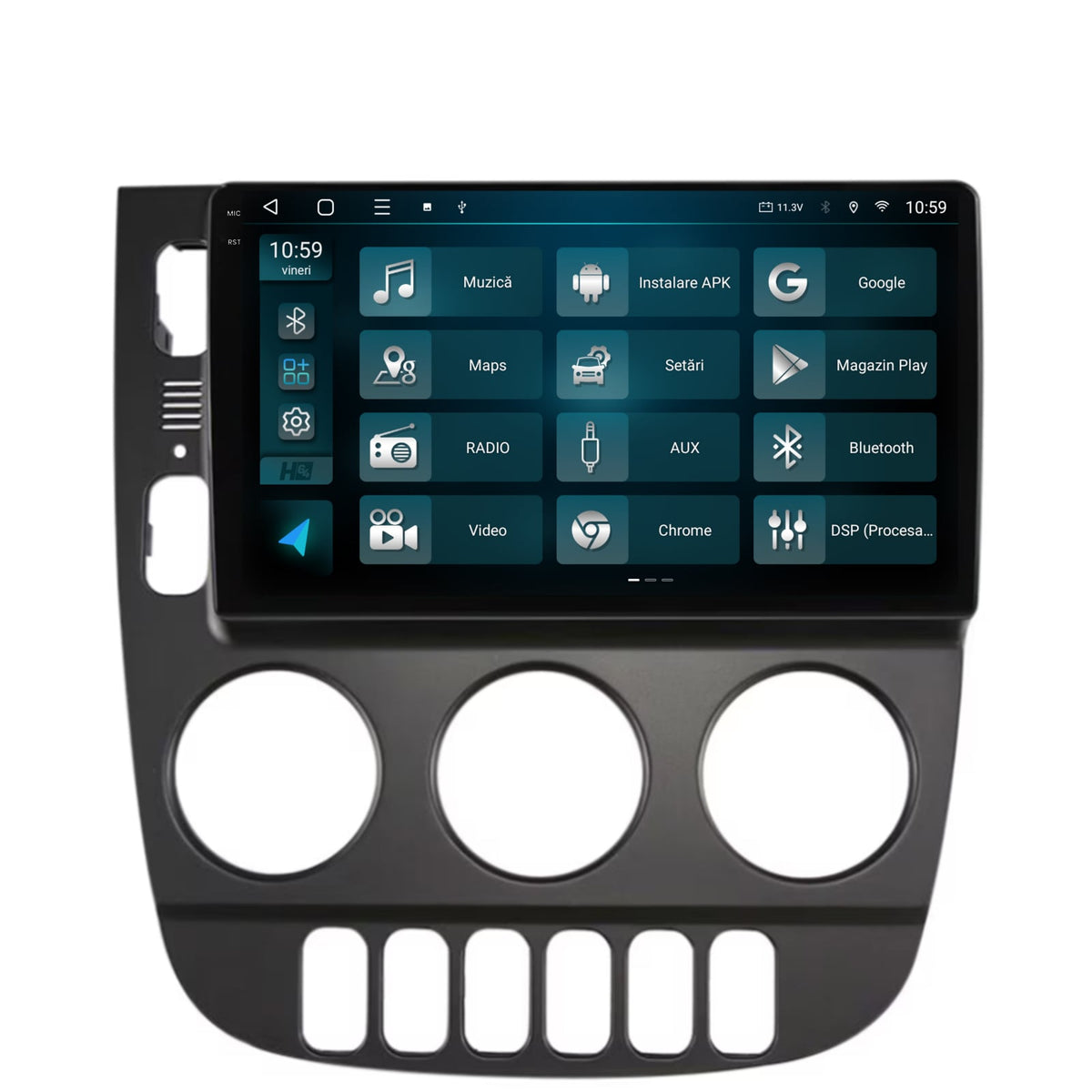 Navigatie 2K HUB64 Mercedes Benz ML W163 (1998-2005), 4GB RAM, Android, Octacore, Slot Sim 4G, DSP, GPS, Wi-FI, Carplay, Android Auto, USB, Bluetooth, Waze, Touchscreen, 9.5 Inch
