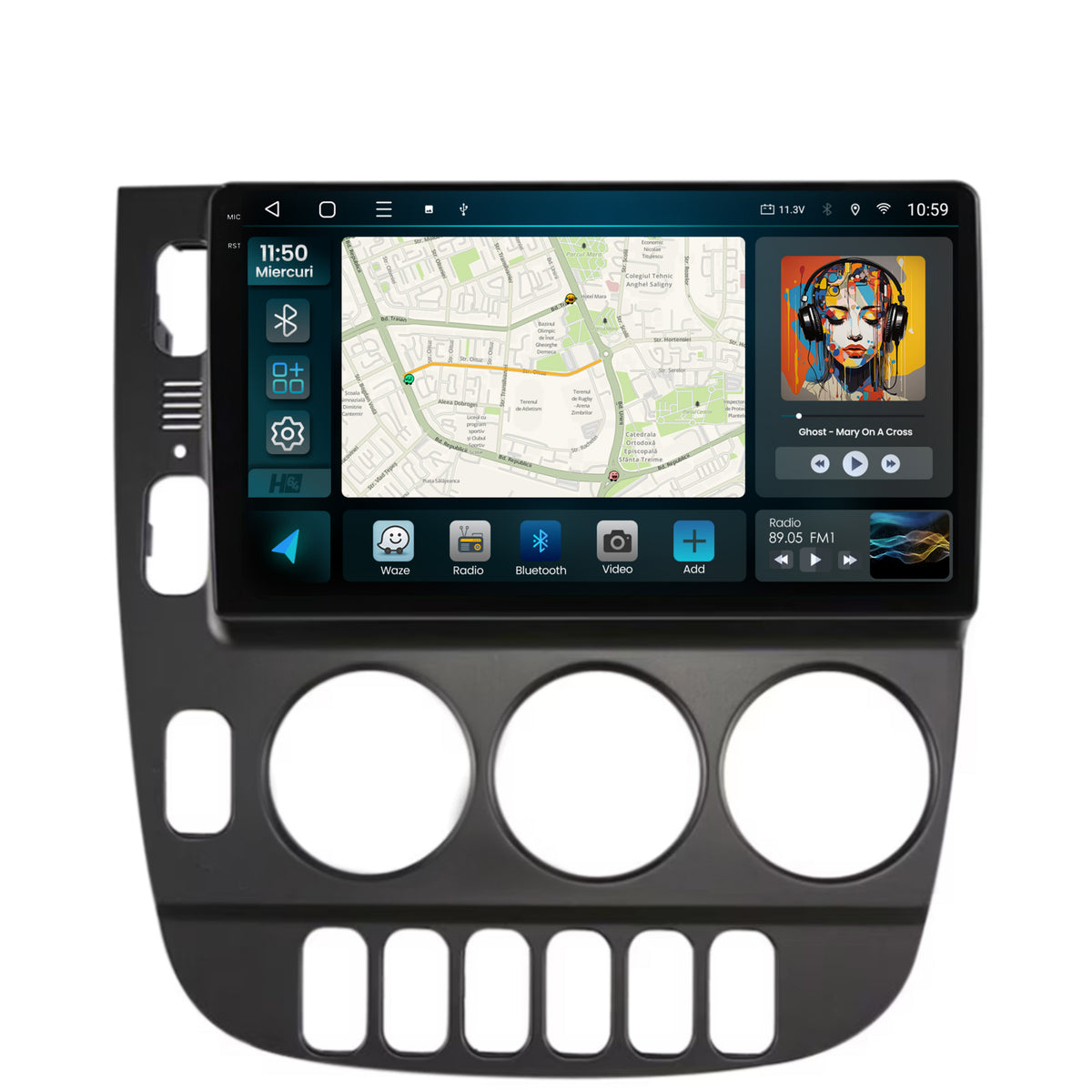 Navigatie 2K HUB64 Mercedes Benz ML W163 (1998-2005), 4GB RAM, Android, Octacore, Slot Sim 4G, DSP, GPS, Wi-FI, Carplay, Android Auto, USB, Bluetooth, Waze, Touchscreen, 9.5 Inch