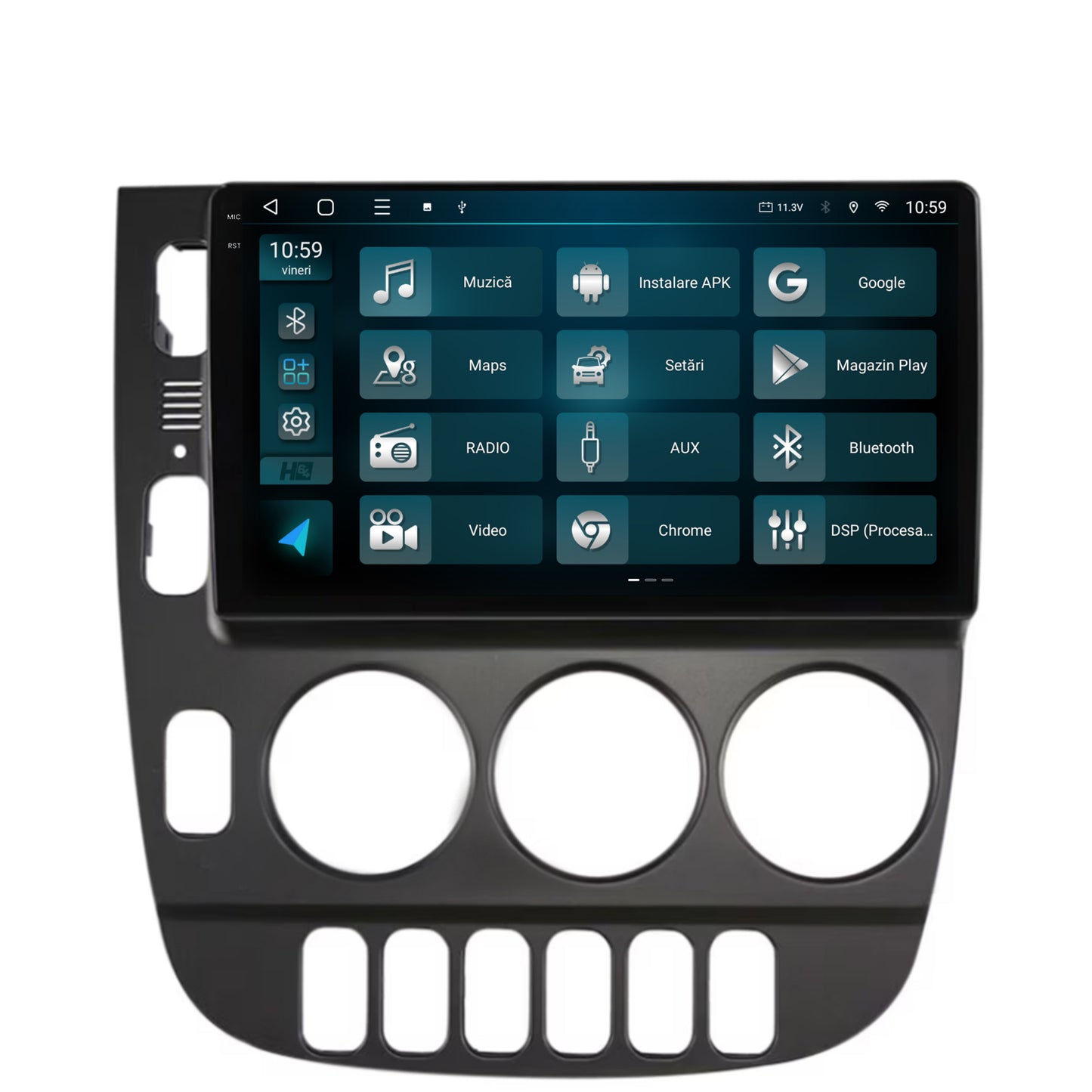 Navigatie 2K HUB64 Mercedes Benz ML W163 (1998-2005), 8GB RAM, Android, Octacore, Slot Sim 4G, DSP, GPS, Wi-FI, Carplay, Android Auto, USB, Bluetooth, Waze, Touchscreen, 9.5 Inch