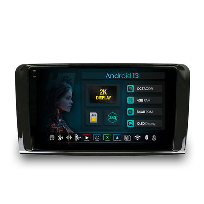 Navigatie 2K HUB64 Mercedes Benz ML W164 / GL X164, 4GB RAM, Android, Octacore, Slot Sim 4G, DSP, GPS, Wi-FI, Carplay, Android Auto, USB, Bluetooth, Waze, Touchscreen, 9.5 Inch