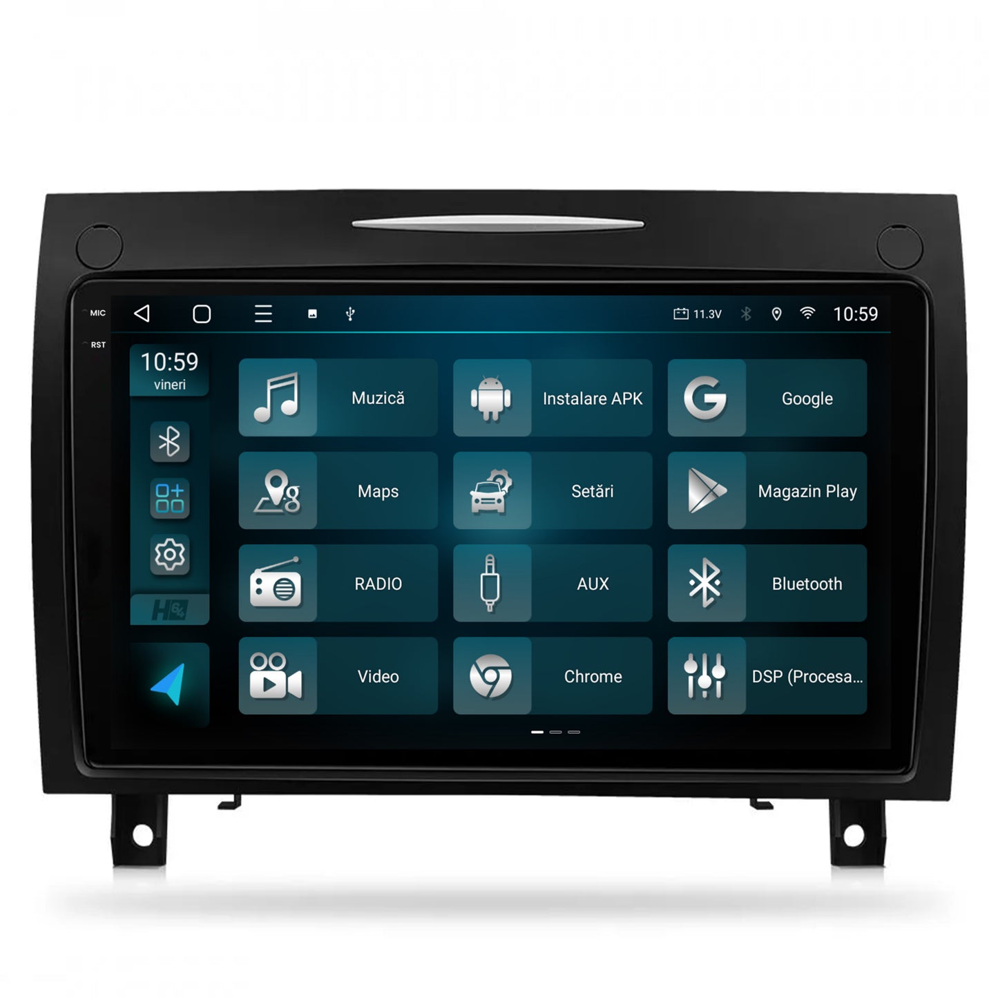 Navigatie 2K HUB64 Mercedes Benz SLK (2006-2010), 4GB RAM, Android, Octacore, Slot Sim 4G, DSP, GPS, Wi-FI, Carplay, Android Auto, USB, Bluetooth, Waze, Touchscreen, 9.5 Inch