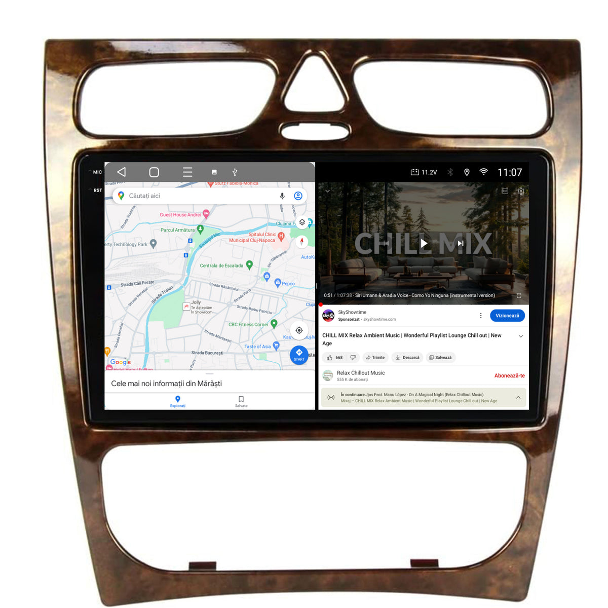 Navigatie 2K HUB64 Benz C Class (W203) (2002-2004), 8GB RAM, Android, Octacore, Slot Sim 4G, DSP, GPS, Wi-FI, Carplay, Android Auto, USB, Bluetooth, Waze, Touchscreen, 9.5 Inch