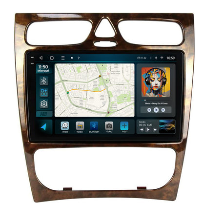 Navigatie 2K HUB64 Benz C Class (W203) (2002-2004), 8GB RAM, Android, Octacore, Slot Sim 4G, DSP, GPS, Wi-FI, Carplay, Android Auto, USB, Bluetooth, Waze, Touchscreen, 9.5 Inch