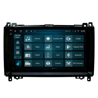Navigatie 2K HUB64 Mercedes Benz Sprinter, Viano, Vito, A/B Class, Crafter, 4GB RAM, Android, Octacore, Slot Sim 4G, DSP, GPS, Wi-FI, Carplay, Android Auto, USB, Bluetooth, Waze, Touchscreen, 9