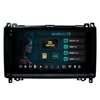 Navigatie 2K HUB64 Mercedes Benz Sprinter, Viano, Vito, A/B Class, Crafter, 4GB RAM, Android, Octacore, Slot Sim 4G, DSP, GPS, Wi-FI, Carplay, Android Auto, USB, Bluetooth, Waze, Touchscreen, 9