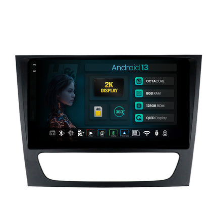 Navigatie 2K HUB64 Mercedes Benz W211/CLS, 8GB RAM, Android, Octacore, Slot Sim 4G, DSP, GPS, Wi-FI, Carplay, Android Auto, USB, Bluetooth, Waze, Touchscreen, 9.5 Inch