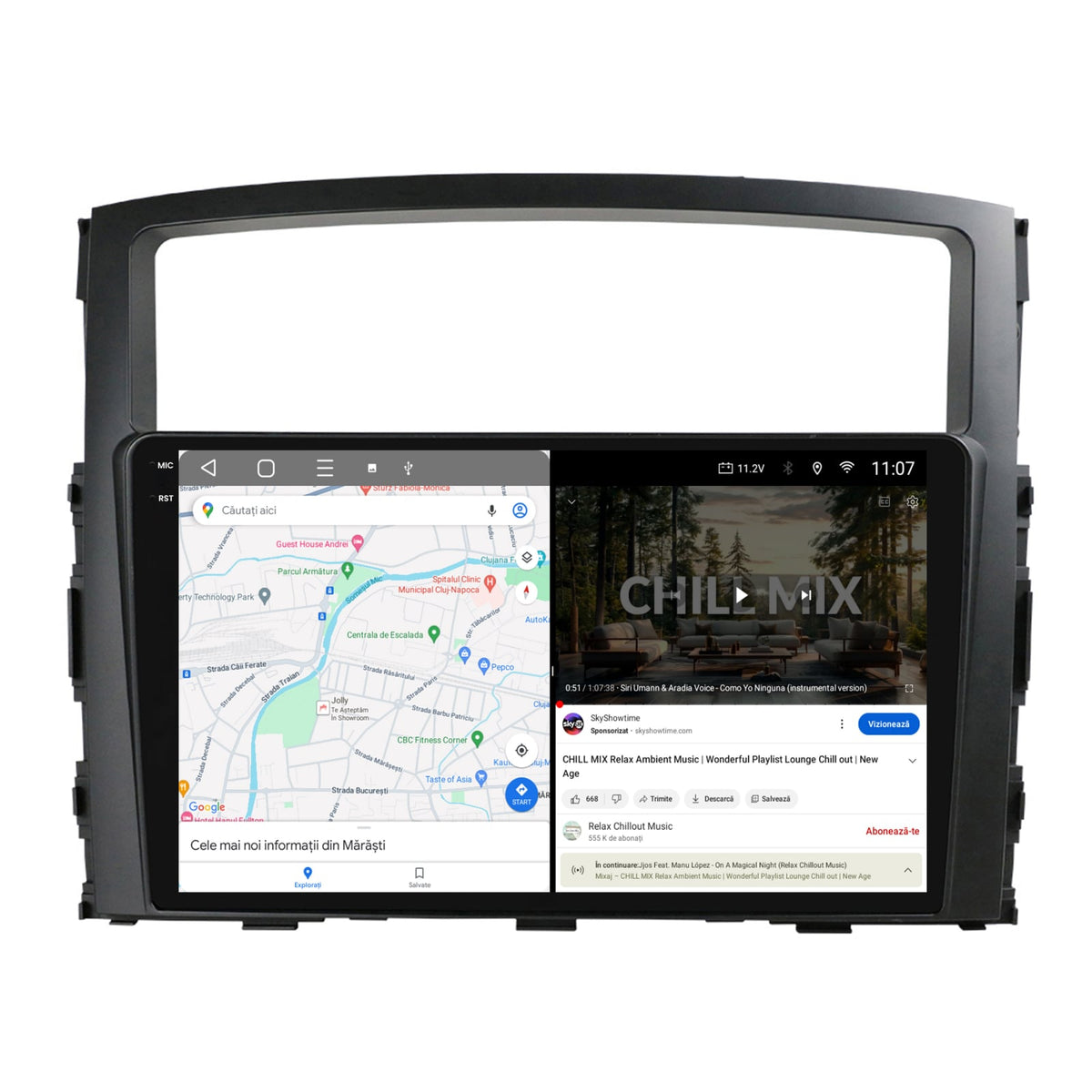Navigatie 2K HUB64 Mitstubishi Pajero (2006-2014), 4GB RAM, Android, Octacore, Slot Sim 4G, DSP, GPS, Wi-FI, Carplay, Android Auto, USB, Bluetooth, Waze, Touchscreen, 9.5 Inch