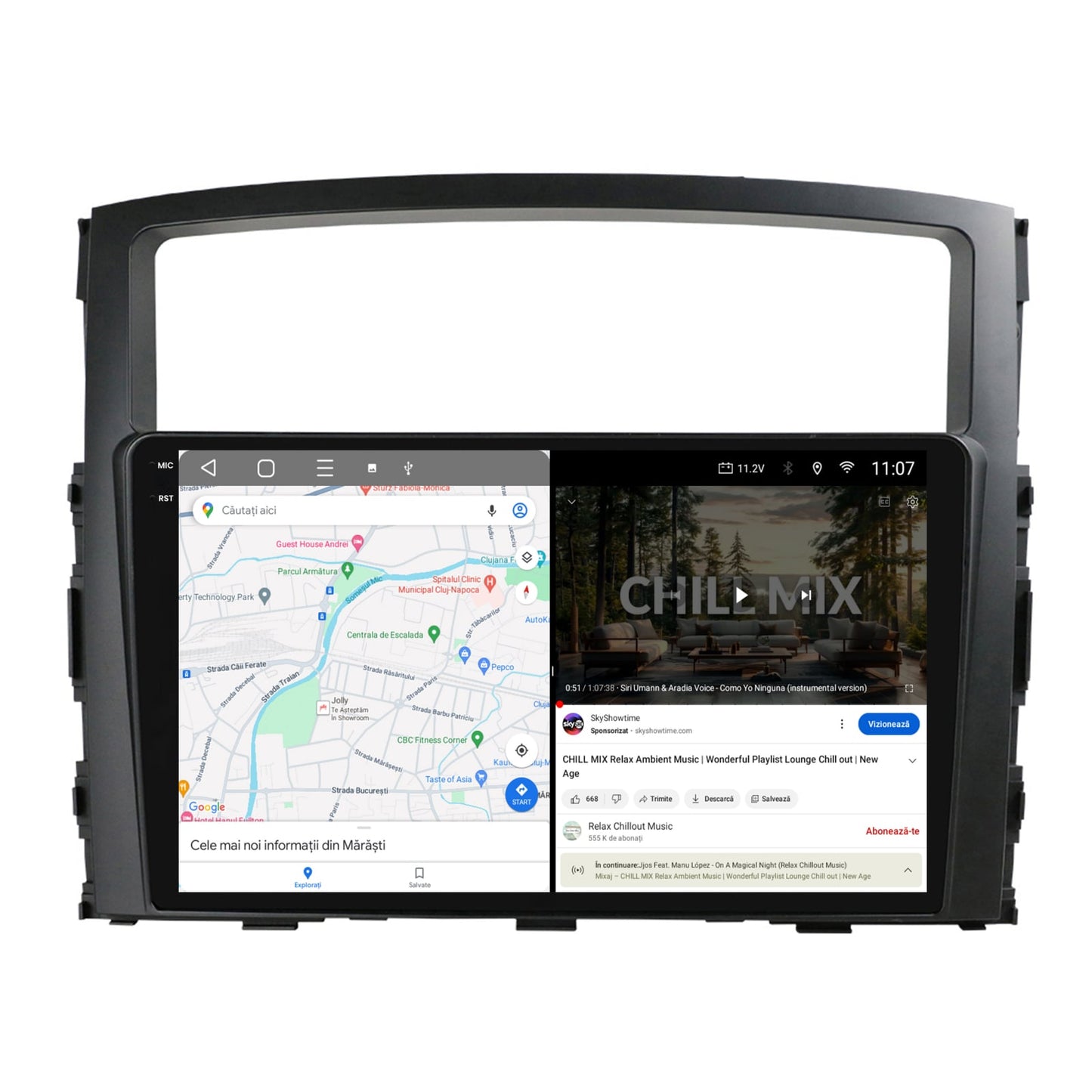 Navigatie 2K HUB64 Mitstubishi Pajero (2006-2014), 4GB RAM, Android, Octacore, Slot Sim 4G, DSP, GPS, Wi-FI, Carplay, Android Auto, USB, Bluetooth, Waze, Touchscreen, 9.5 Inch