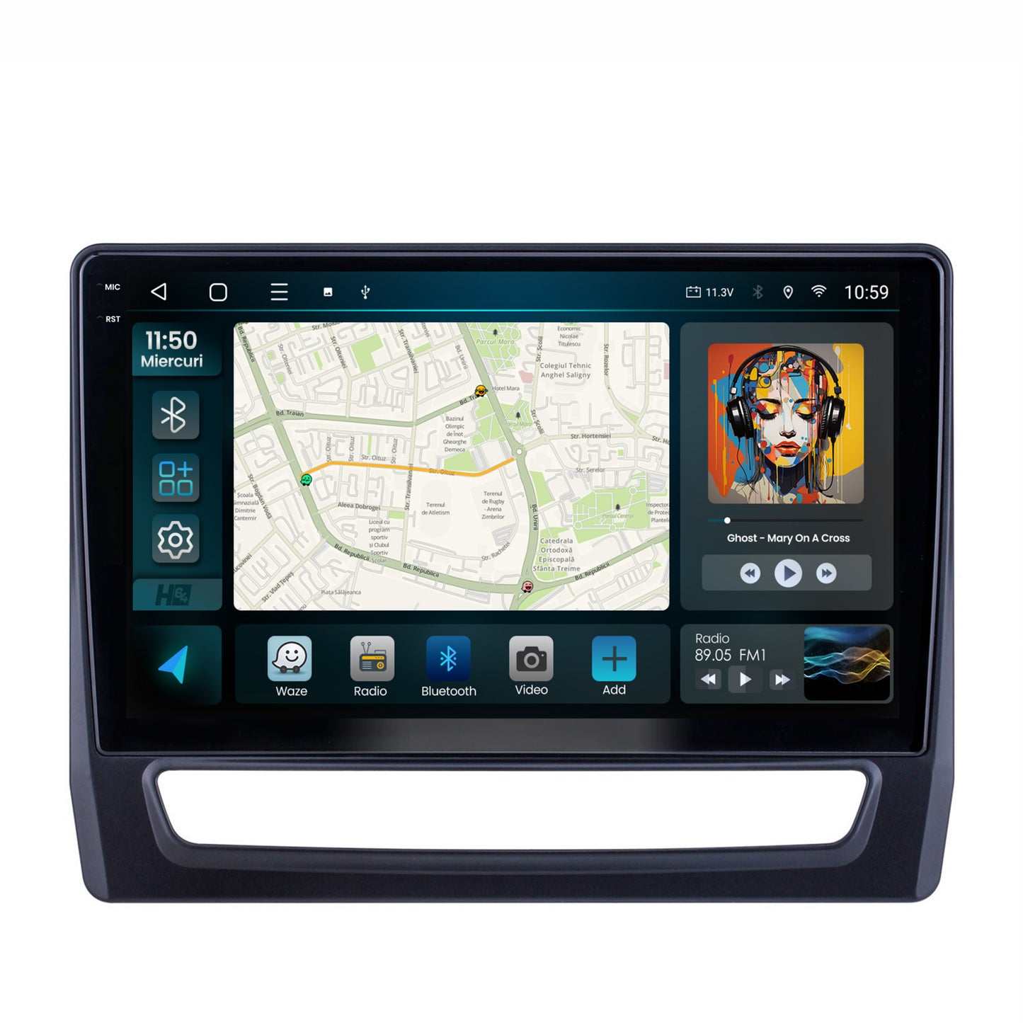 Navigatie 2K HUB64 Mitsubishi ASX (2019+), 8GB RAM, Android, Octacore, Slot Sim 4G, DSP, GPS, Wi-FI, Carplay, Android Auto, USB, Bluetooth, Waze, Touchscreen, 10.36 Inch