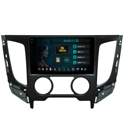 Navigatie 2K HUB64 Mitsubishi L200 (2014-2020), 4GB RAM, Android, Octacore, Slot Sim 4G, DSP, GPS, Wi-FI, Carplay, Android Auto, USB, Bluetooth, Waze, Touchscreen, 9.5 Inch