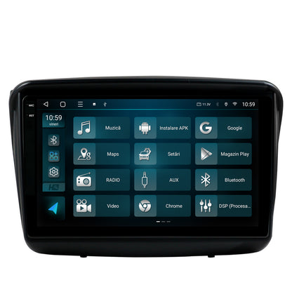 Navigatie 2K HUB64 Mitsubishi L200 / Pajero Sport, 8GB RAM, Android, Octacore, Slot Sim 4G, DSP, GPS, Wi-FI, Carplay, Android Auto, USB, Bluetooth, Waze, Touchscreen, 9.5 Inch