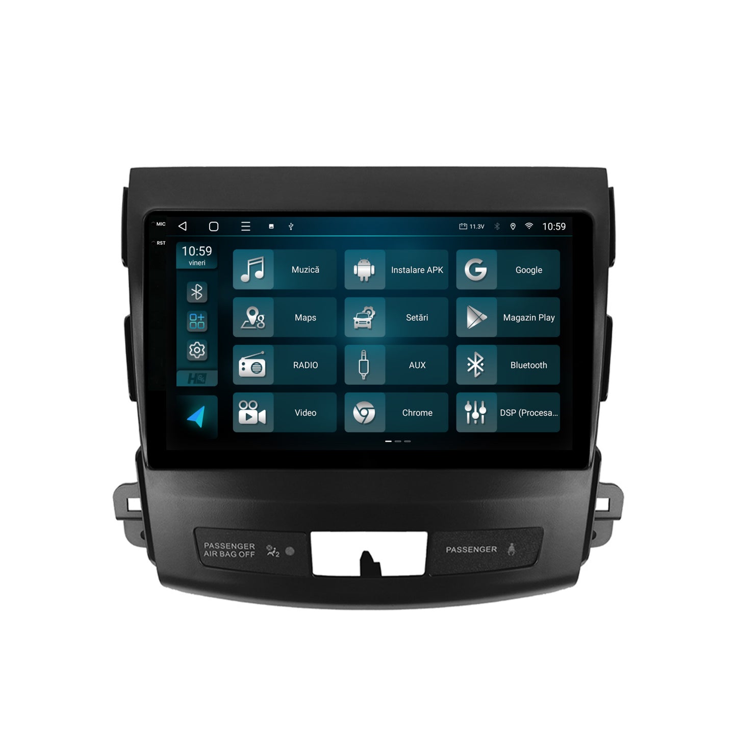 Navigatie 2K HUB64 Mitsubishi Outlander / Peugeot 4007 / Citron C-Crosser, 8GB RAM, Android, Octacore, Slot Sim 4G, DSP, GPS, Wi-FI, Carplay, Android Auto, USB, Bluetooth, Waze, Touchscreen, 9