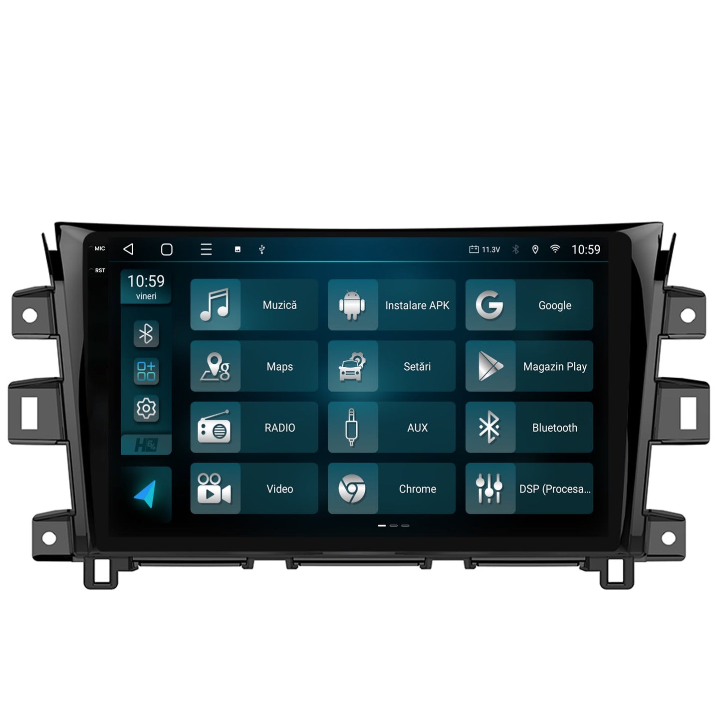 Navigatie 2K HUB64 Nissan Navara (2015+), 8GB RAM, Android, Octacore, Slot Sim 4G, DSP, GPS, Wi-FI, Carplay, Android Auto, USB, Bluetooth, Waze, Touchscreen, 10.36 Inch