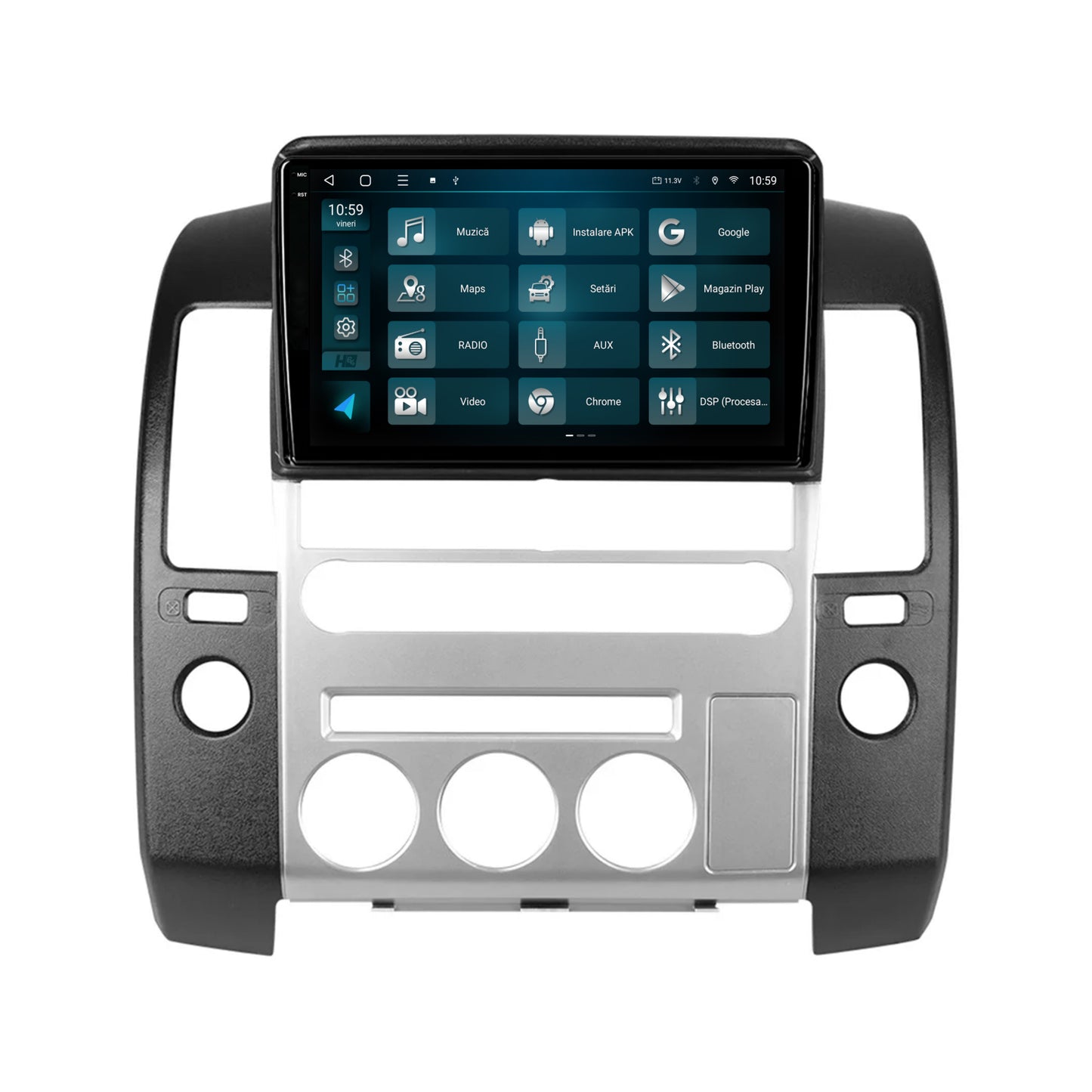 Navigatie 2K HUB64 Nissan Pathfinder-Navara (2005-2014), 8GB RAM, Android, Octacore, Slot Sim 4G, DSP, GPS, Wi-FI, Carplay, Android Auto, USB, Bluetooth, Waze, Touchscreen, 9.5 Inch