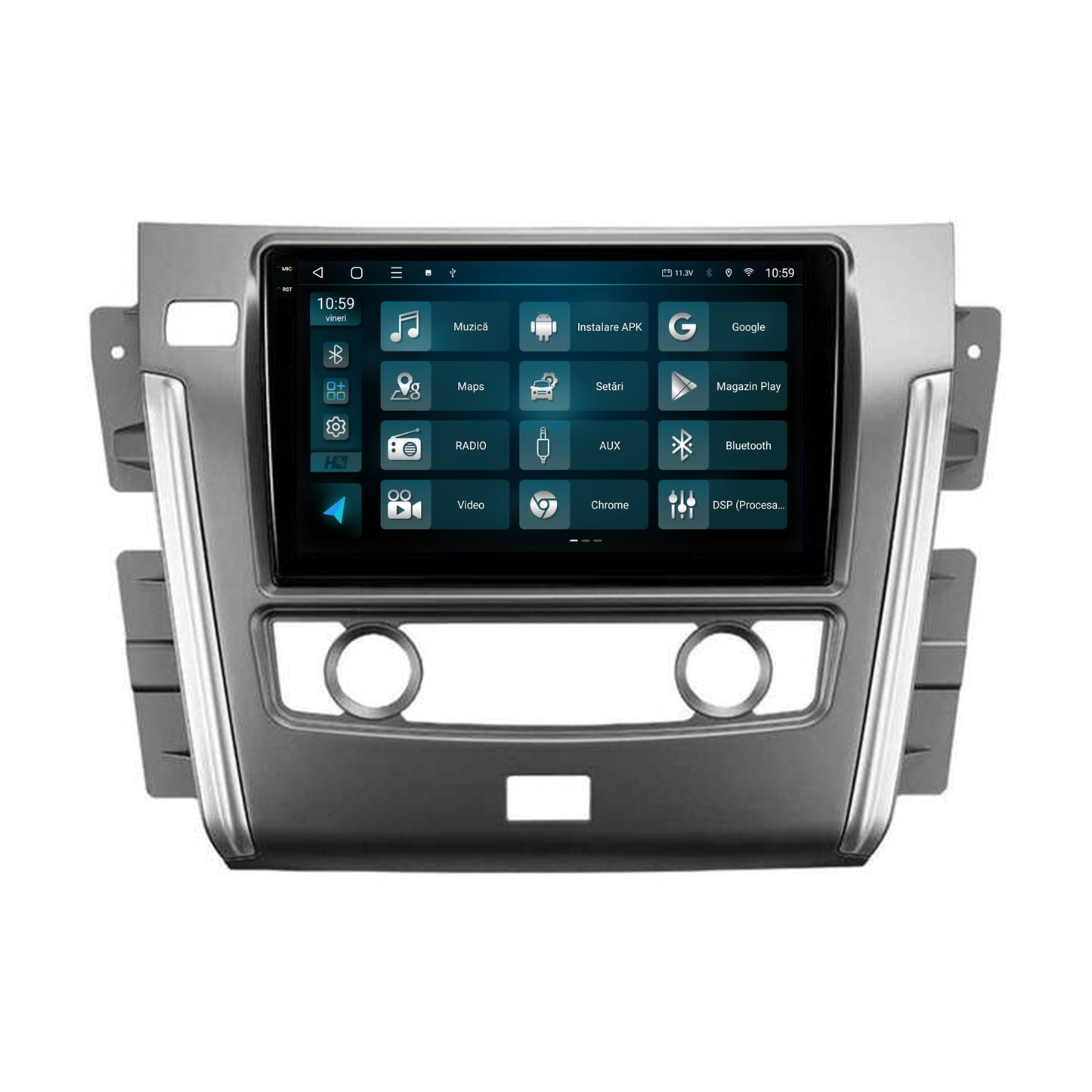 Navigatie 2K HUB64 Nissan Patrol (2004-2012),4GB RAM, Android, Octacore, Slot Sim 4G, DSP, GPS, Wi-FI, Carplay, Android Auto, USB, Bluetooth, Waze, Touchscreen, 10.36 Inch
