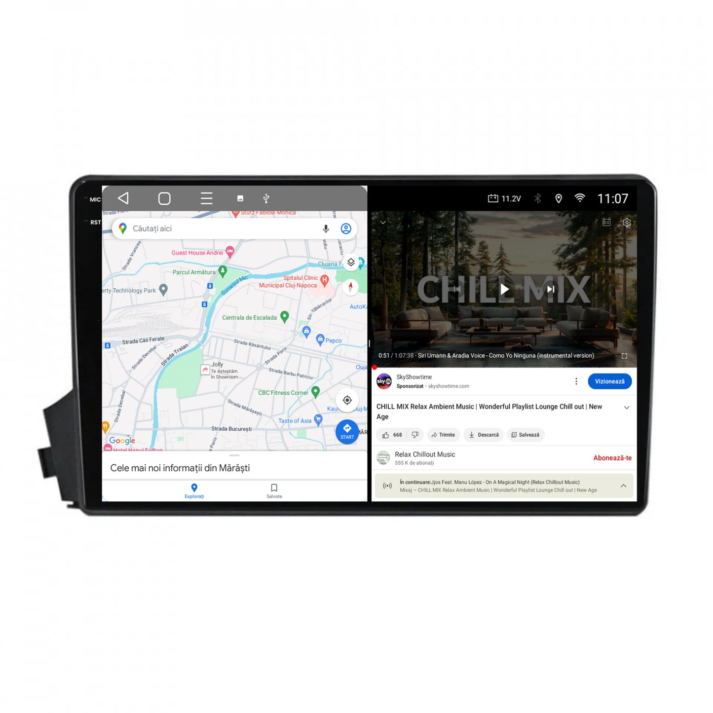 Navigatie 2K HUB64 Ssangyong Actyon-Kyron (2005-2011), 8GB RAM, Android, Octacore, Slot Sim 4G, DSP, GPS, Wi-FI, Carplay, Android Auto, USB, Bluetooth, Waze, Touchscreen, 9.5 Inch