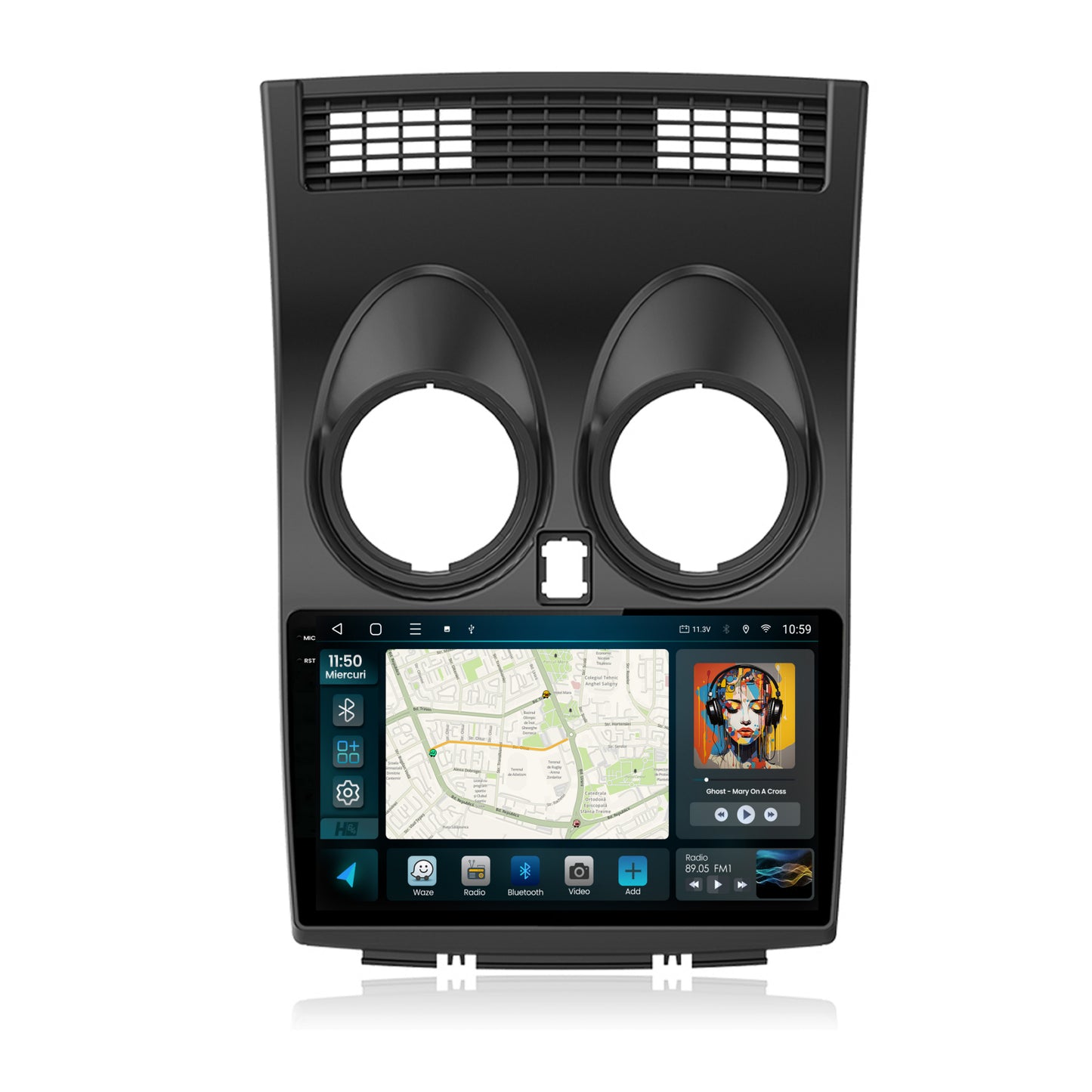 Navigatie 2K HUB64 Nissan Qashqai (2006-2014), 4GB RAM, Android, Octacore, Slot Sim 4G, DSP, GPS, Wi-FI, Carplay, Android Auto, USB, Bluetooth, Waze, Touchscreen, 9.5 Inch