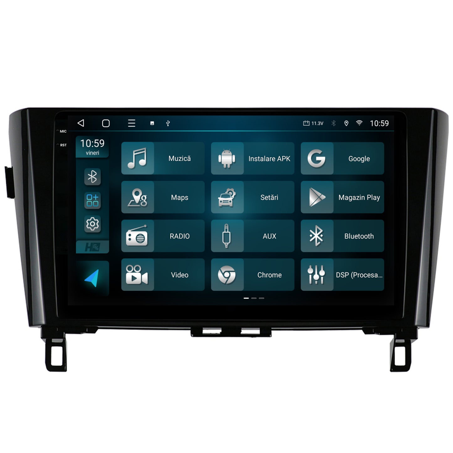 Navigatie 2K HUB64 Nissan Qashqai / X-Trail (2013+), 8GB RAM, Android, Octacore, Slot Sim 4G, DSP, GPS, Wi-FI, Carplay, Android Auto, USB, Bluetooth, Waze, Touchscreen, 10.36 Inch