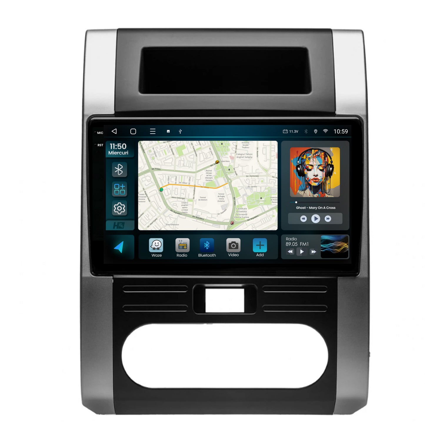 Navigatie 2K HUB64 Nissan X-Trail (2007-2015), 4GB RAM, Android, Octacore, Slot Sim 4G, DSP, GPS, Wi-FI, Carplay, Android Auto, USB, Bluetooth, Waze, Touchscreen, 10.36 Inch