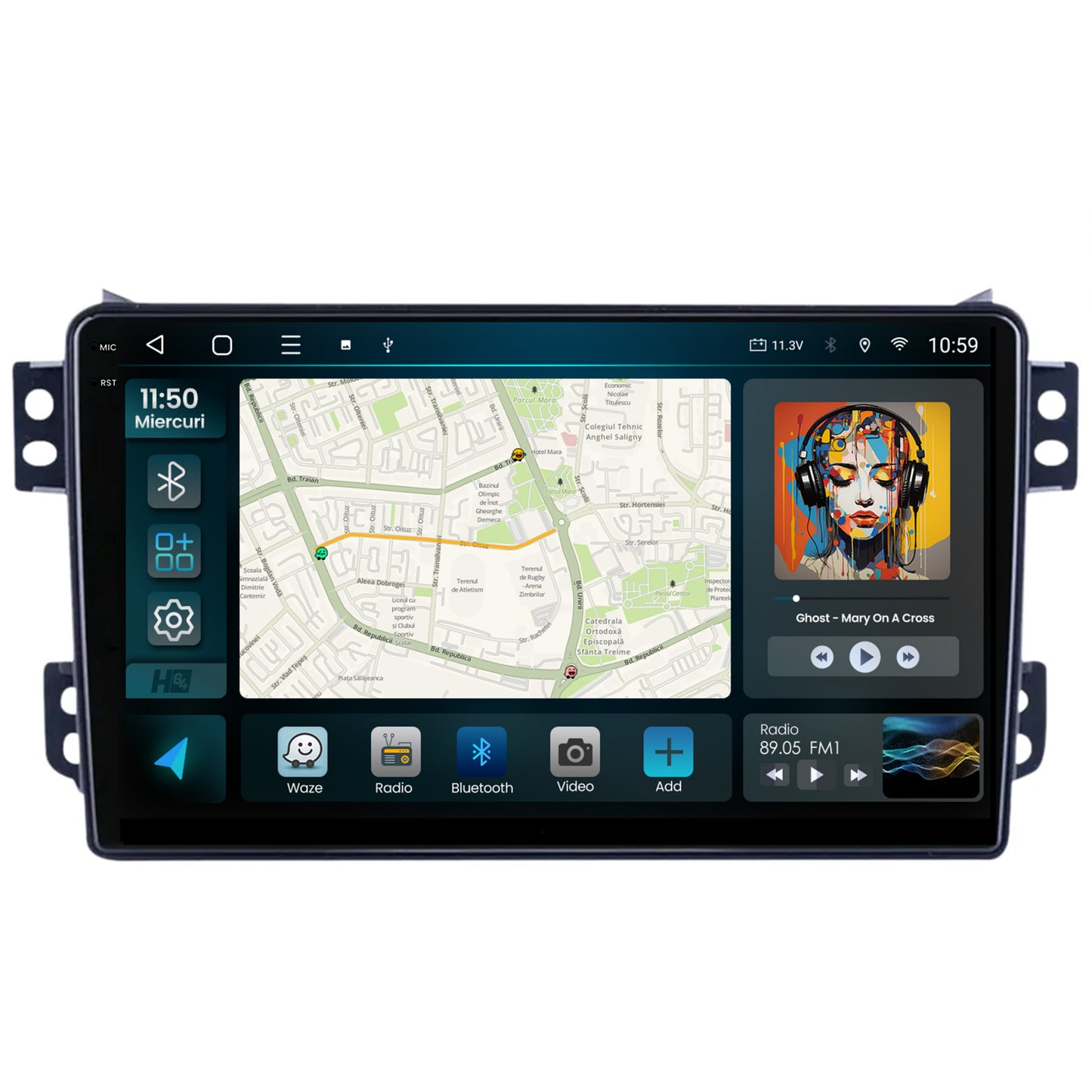 Navigatie 2K HUB64 Opel Agila (2007-2014), 4GB RAM, Android, Octacore, Slot Sim 4G, DSP, GPS, Wi-FI, Carplay, Android Auto, USB, Bluetooth, Waze, Touchscreen, 9.5 Inch