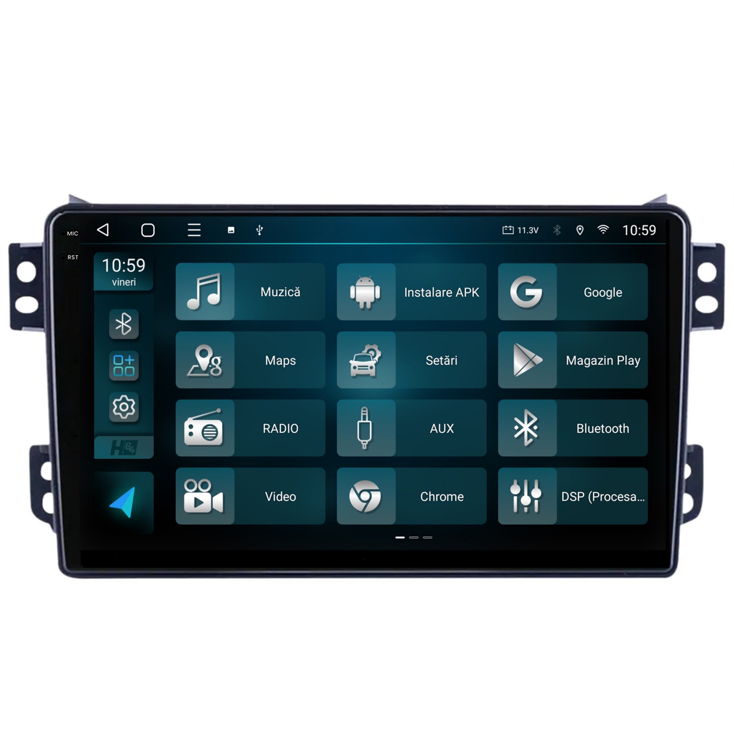 Navigatie 2K HUB64 Opel Agila / Suzuki Splash (2007-2014), 8GB RAM, Android, Octacore, Slot Sim 4G, DSP, GPS, Wi-FI, Carplay, Android Auto, USB, Bluetooth, Waze, Touchscreen, 9.5 Inch