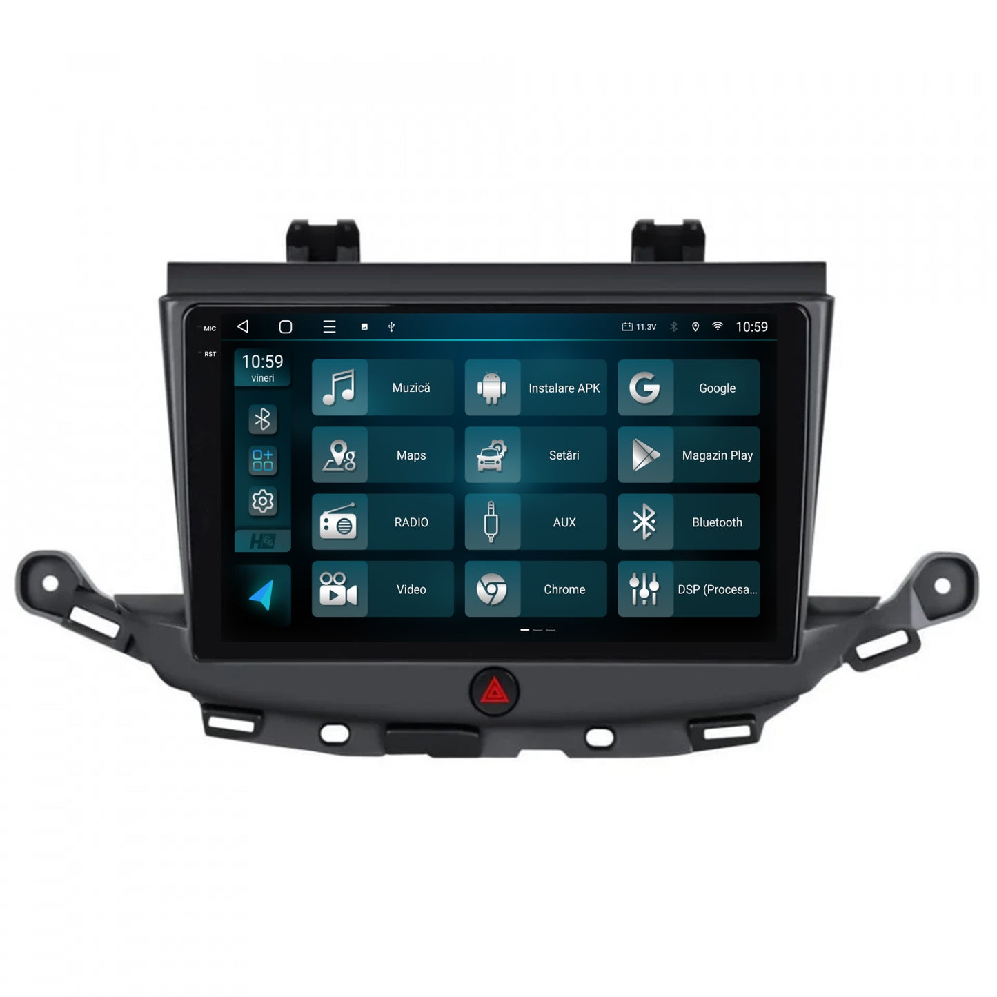 Navigatie 2K HUB64 Opel Astra K, 4GB RAM, Android, Octacore, Slot Sim 4G, DSP, GPS, Wi-FI, Carplay, Android Auto, USB, Bluetooth, Waze, Touchscreen, 9.5 Inch