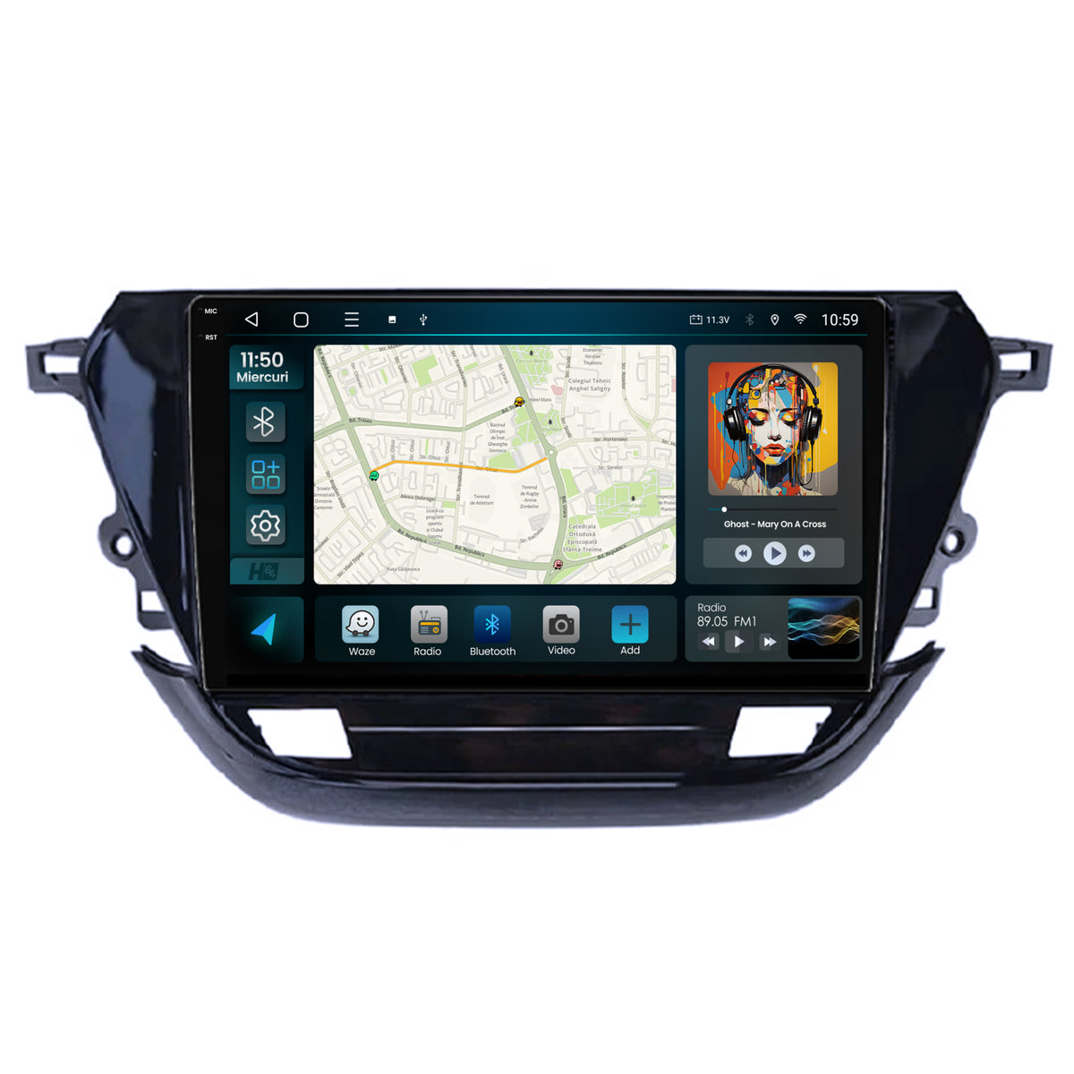 Navigatie 2K HUB64 Opel Corsa F (2019+), 4GB RAM, Android, Octacore, Slot Sim 4G, DSP, GPS, Wi-FI, Carplay, Android Auto, USB, Bluetooth, Waze, Touchscreen, 9.5 Inch