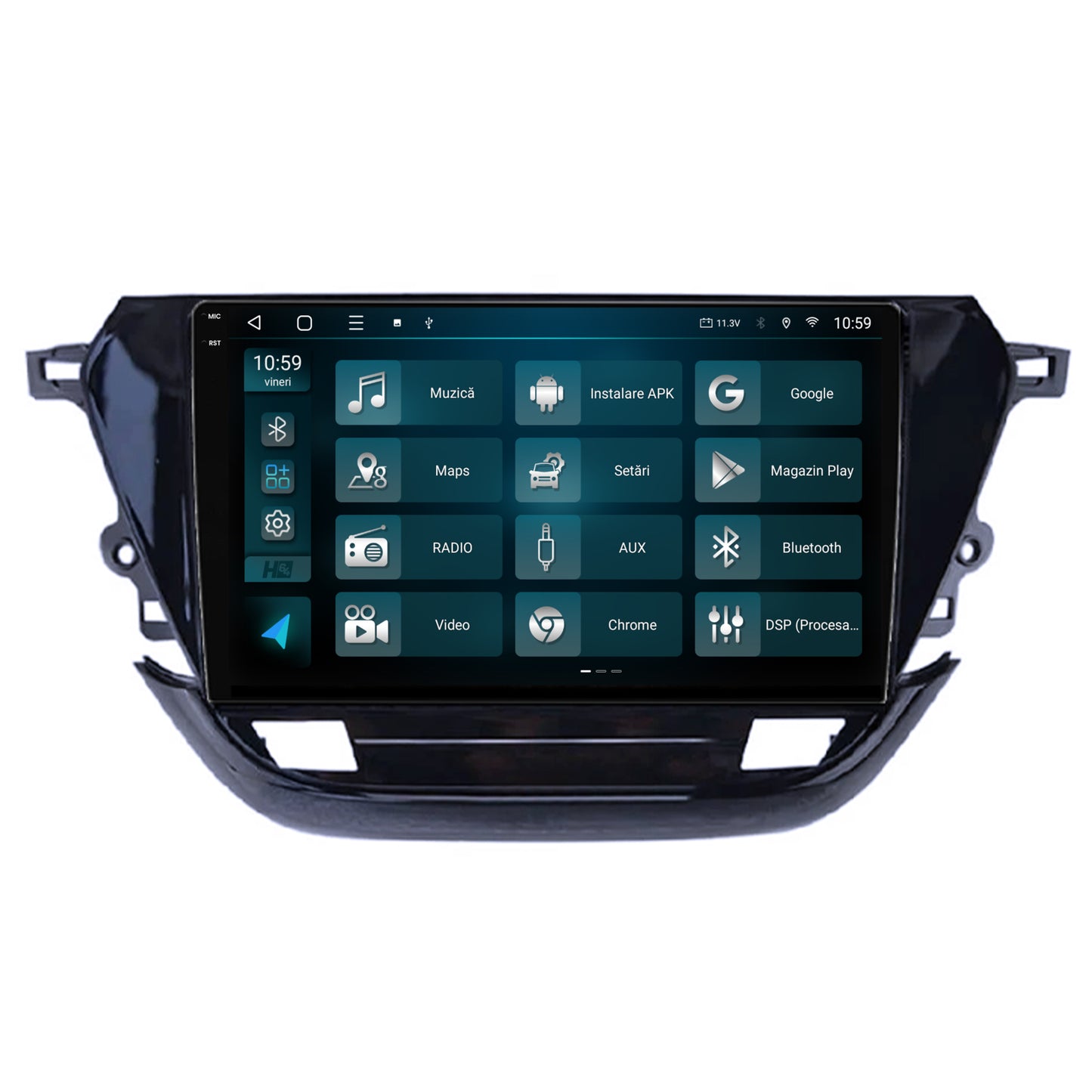 Navigatie 2K HUB64 Opel Corsa F (2019+), 8GB RAM, Android, Octacore, Slot Sim 4G, DSP, GPS, Wi-FI, Carplay, Android Auto, USB, Bluetooth, Waze, Touchscreen, 9.5 Inch