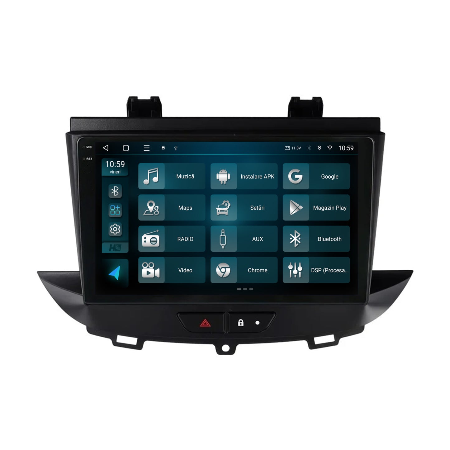 Navigatie 2K HUB64 Opel Grandland X / Opel Crossland X (2017-2021), 4GB RAM, Android, Octacore, Slot Sim 4G, DSP, GPS, Wi-FI, Carplay, Android Auto, USB, Bluetooth, Waze, Touchscreen, 9.5 Inch