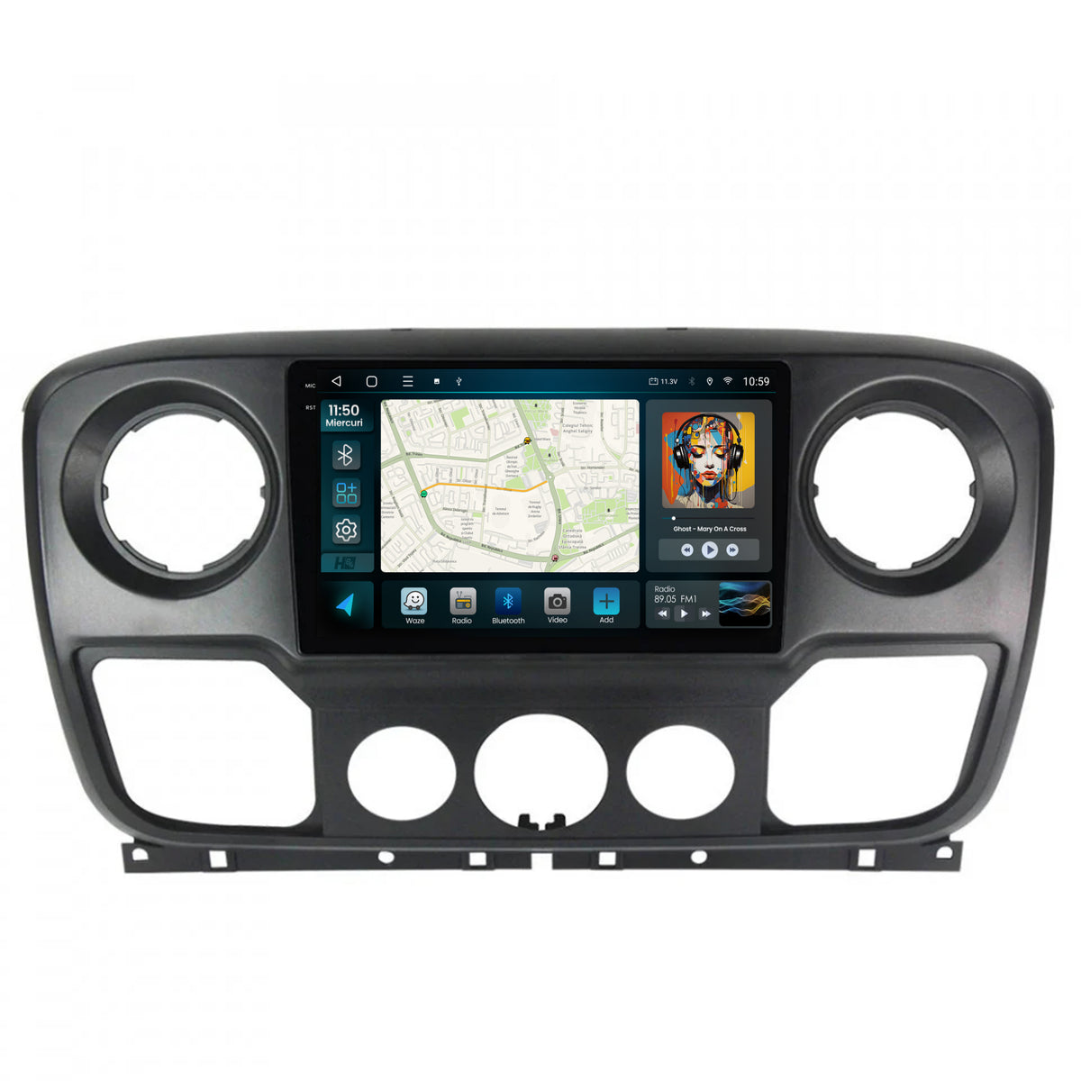 Navigatie 2K HUB64 Opel Movano / Renault Master / Nissan NV400 (2011-2019), 4GB RAM, Android, Octacore, Slot Sim 4G, DSP, GPS, Wi-FI, Carplay, Android Auto, USB, Bluetooth, Waze, Touchscreen, 10.36