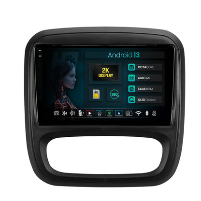 Navigatie 2K HUB64 Opel Vivaro / Renault Trafic / Fiat Talento (2014-2017), 4GB RAM, Android, Octacore, Slot Sim 4G, DSP, GPS, Wi-FI, Carplay, Android Auto, USB, Bluetooth, Waze, Touchscreen, 9.5 I