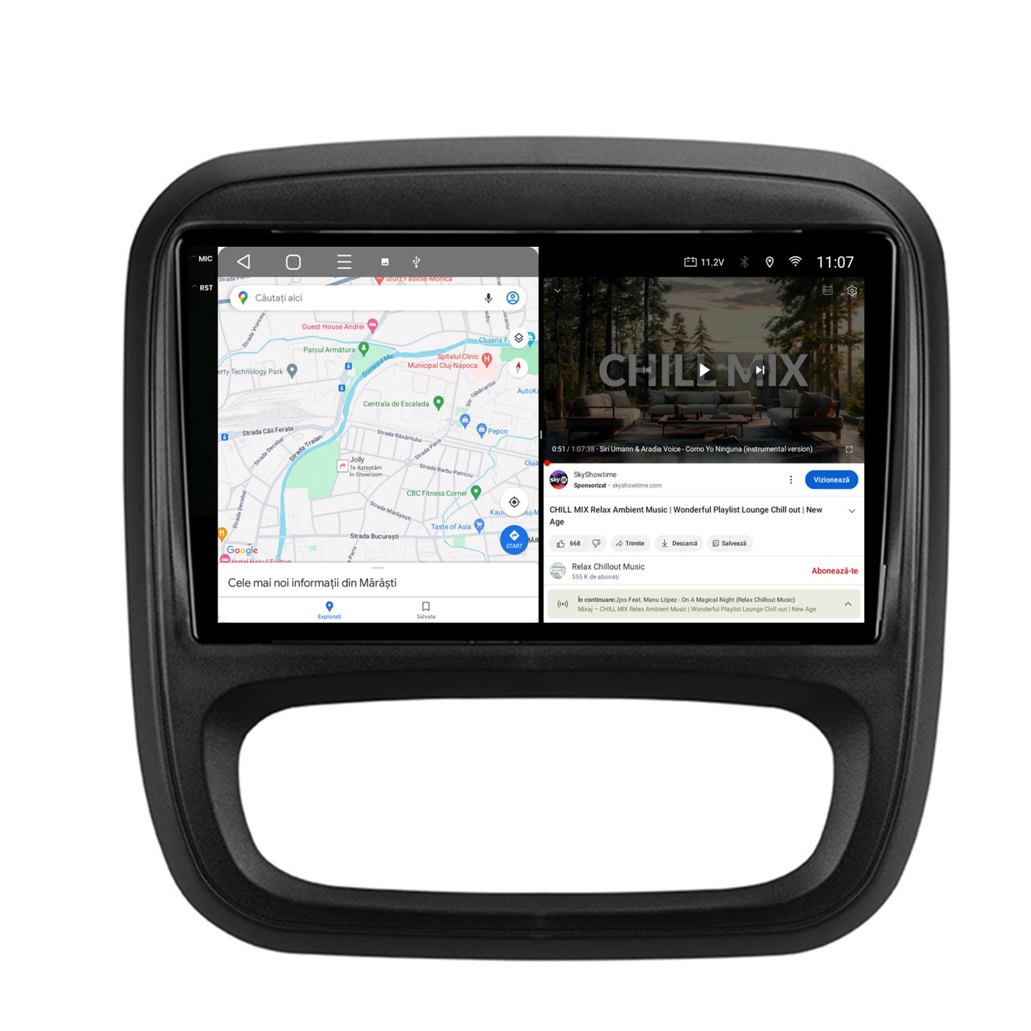 Navigatie 2K HUB64 Opel Vivaro / Renault Trafic / Fiat Talento (2014-2017), 4GB RAM, Android, Octacore, Slot Sim 4G, DSP, GPS, Wi-FI, Carplay, Android Auto, USB, Bluetooth, Waze, Touchscreen, 9.5 I