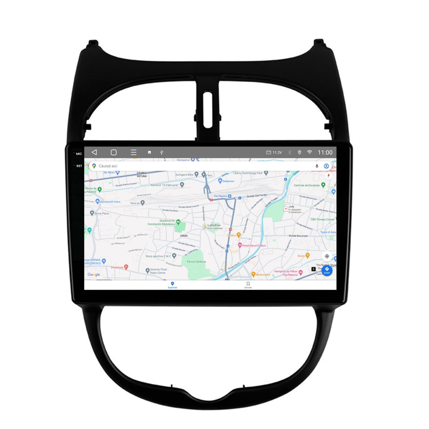 Navigatie 2K HUB64 Peugeot 206 (1998-2012), 8GB RAM, Android, Octacore, Slot Sim 4G, DSP, GPS, Wi-FI, Carplay, Android Auto, USB, Bluetooth, Waze, Touchscreen, 9.5 Inch