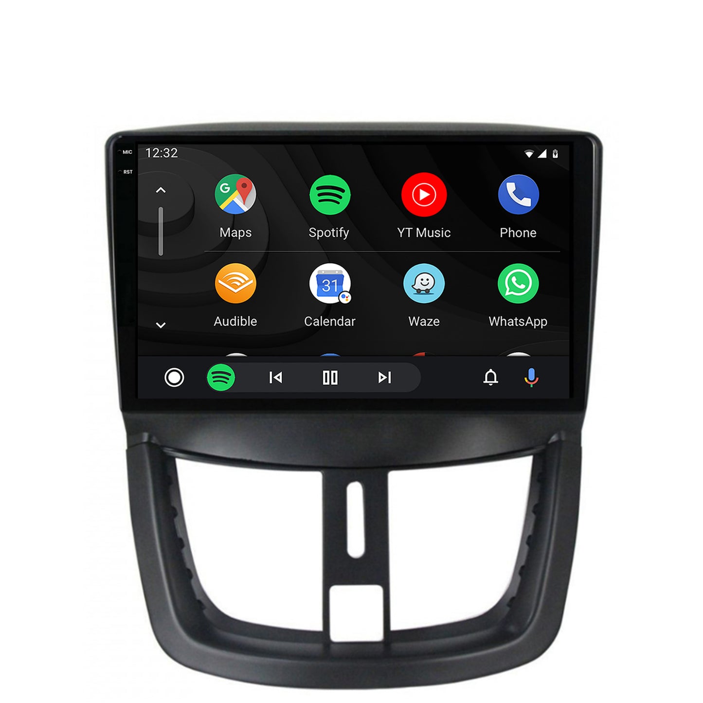 Navigatie 2K HUB64 Peugeot 207, 4GB RAM, Android, Octacore, Slot Sim 4G, DSP, GPS, Wi-FI, Carplay, Android Auto, USB, Bluetooth, Waze, Touchscreen, 9.5 Inch