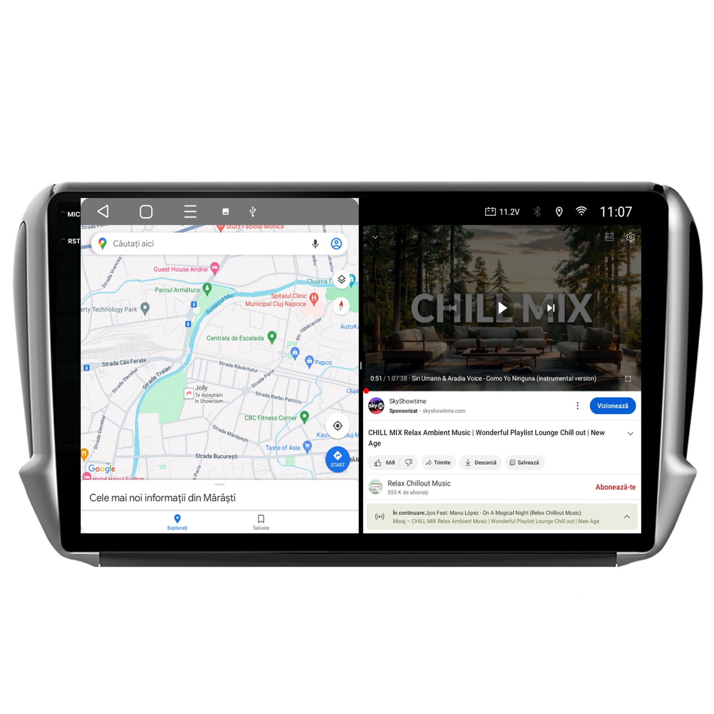 Navigatie 2K HUB64 Peugeot 208/2008 (2012+), 4GB RAM, Android, Octacore, Slot Sim 4G, DSP, GPS, Wi-FI, Carplay, Android Auto, USB, Bluetooth, Waze, Touchscreen, 10.36 Inch