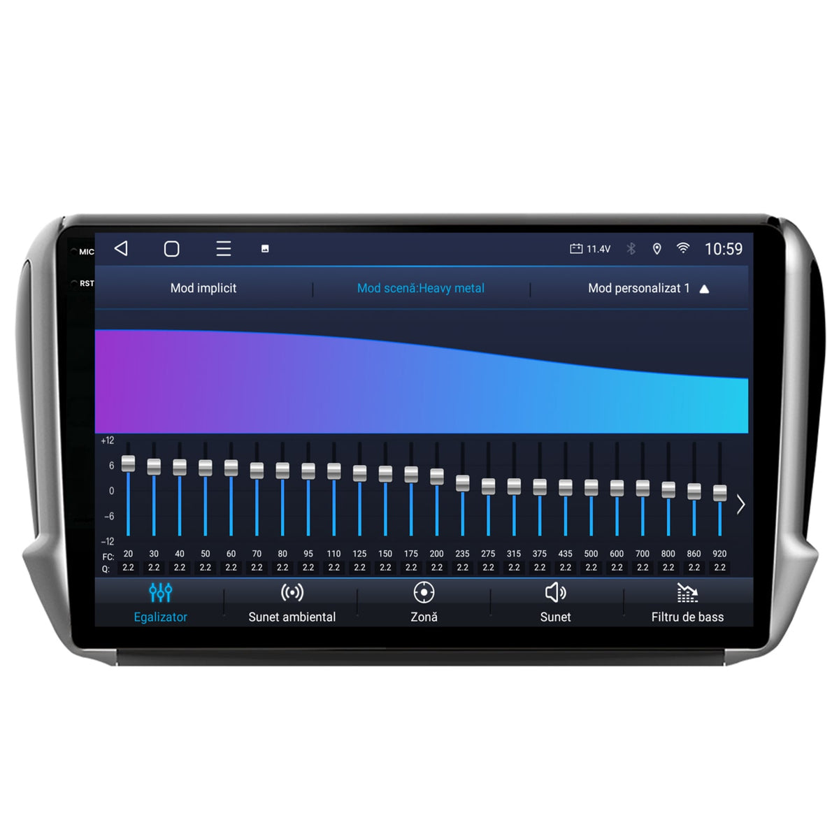 Navigatie 2K HUB64 Peugeot 208/2008 (2012+), 4GB RAM, Android, Octacore, Slot Sim 4G, DSP, GPS, Wi-FI, Carplay, Android Auto, USB, Bluetooth, Waze, Touchscreen, 10.36 Inch