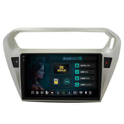 Navigatie 2K HUB64 Peugeot 301 / Citroen C-Elysee, 4GB RAM, Android, Octacore, Slot Sim 4G, DSP, GPS, Wi-FI, Carplay, Android Auto, USB, Bluetooth, Waze, Touchscreen, 9.5 Inch