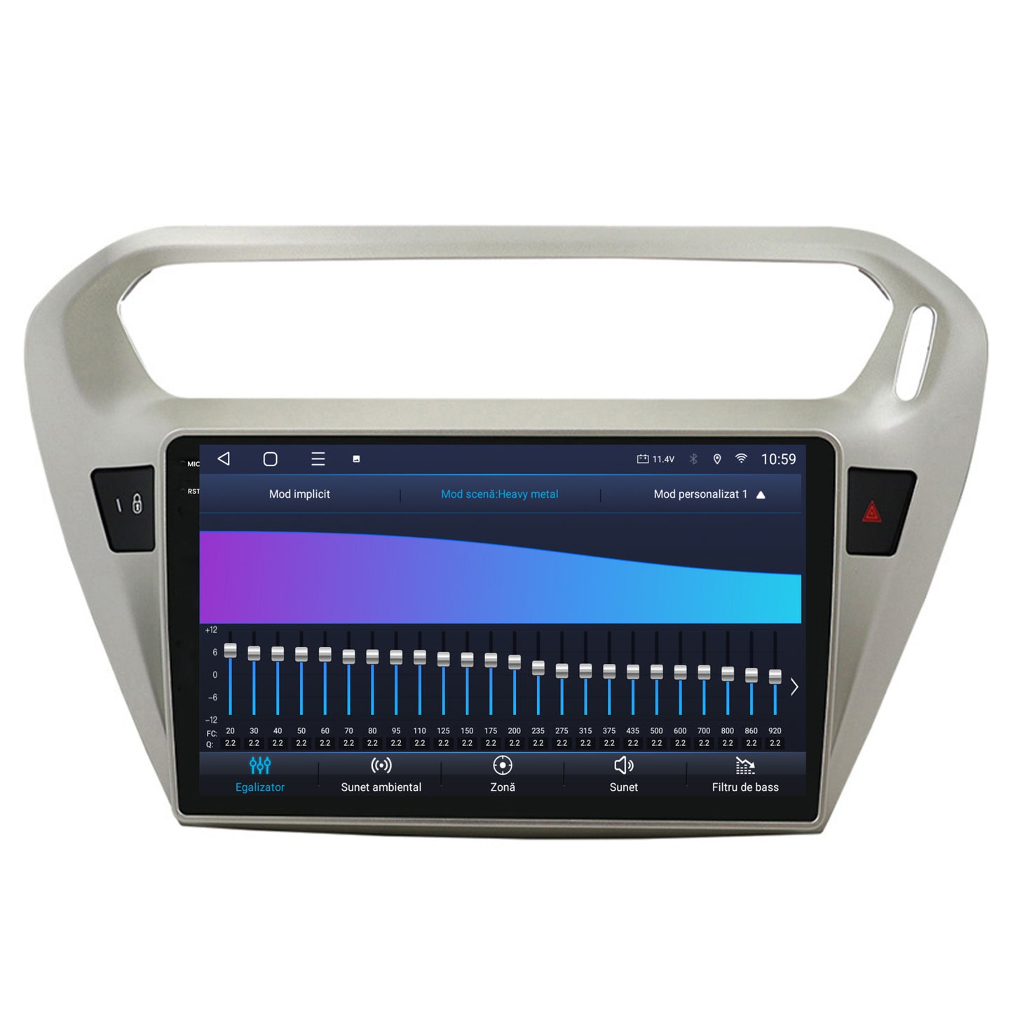 Navigatie 2K HUB64 Peugeot 301 / Citroen C-Elysee, 4GB RAM, Android, Octacore, Slot Sim 4G, DSP, GPS, Wi-FI, Carplay, Android Auto, USB, Bluetooth, Waze, Touchscreen, 9.5 Inch