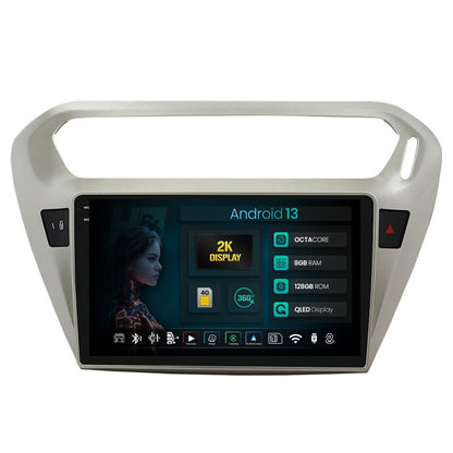 Navigatie 2K HUB64 Peugeot 301 / Citroen C-Elysee, 8GB RAM, Android, Octacore, Slot Sim 4G, DSP, GPS, Wi-FI, Carplay, Android Auto, USB, Bluetooth, Waze, Touchscreen, 9.5 Inch