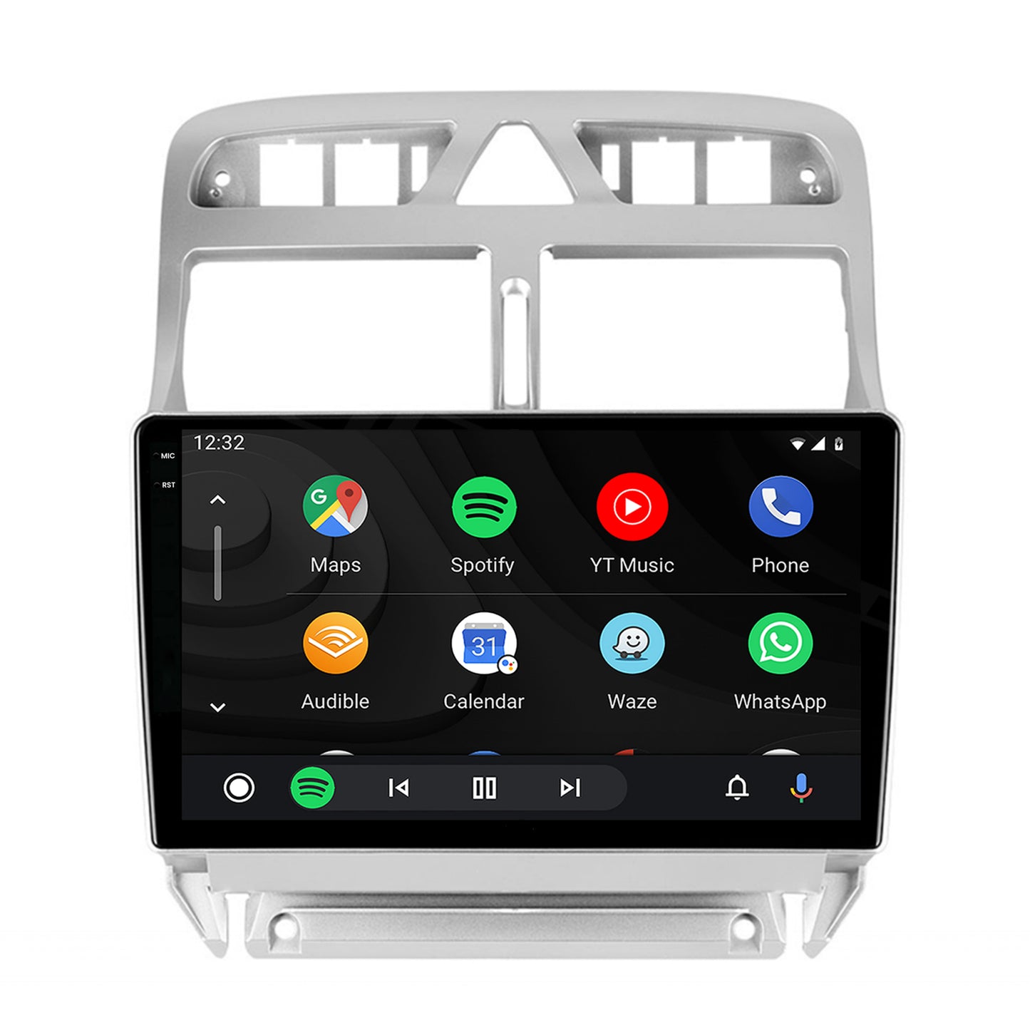 Navigatie 2K HUB64 Peugeot 307, 4GB RAM, Android, Octacore, Slot Sim 4G, DSP, GPS, Wi-FI, Carplay, Android Auto, USB, Bluetooth, Waze, Touchscreen, 9.5 Inch