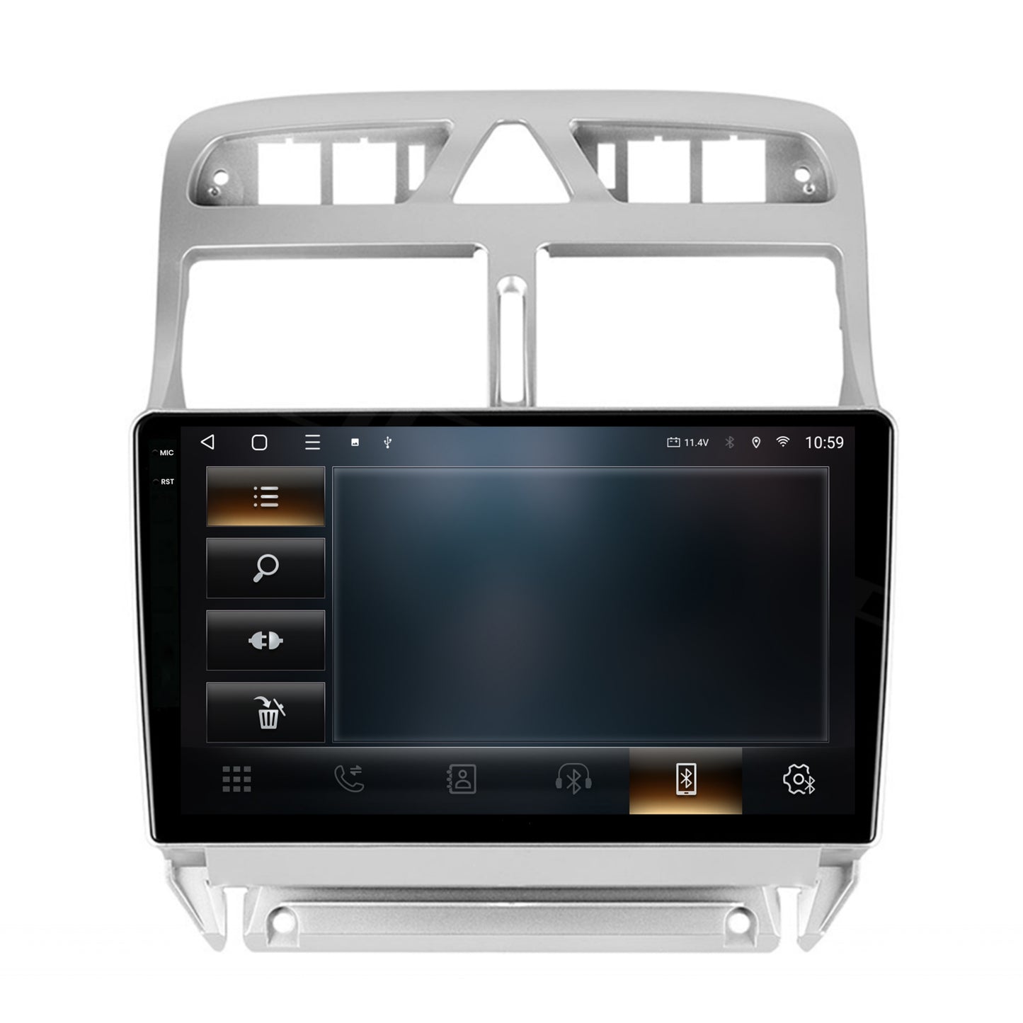 Navigatie 2K HUB64 Peugeot 307, 4GB RAM, Android, Octacore, Slot Sim 4G, DSP, GPS, Wi-FI, Carplay, Android Auto, USB, Bluetooth, Waze, Touchscreen, 9.5 Inch