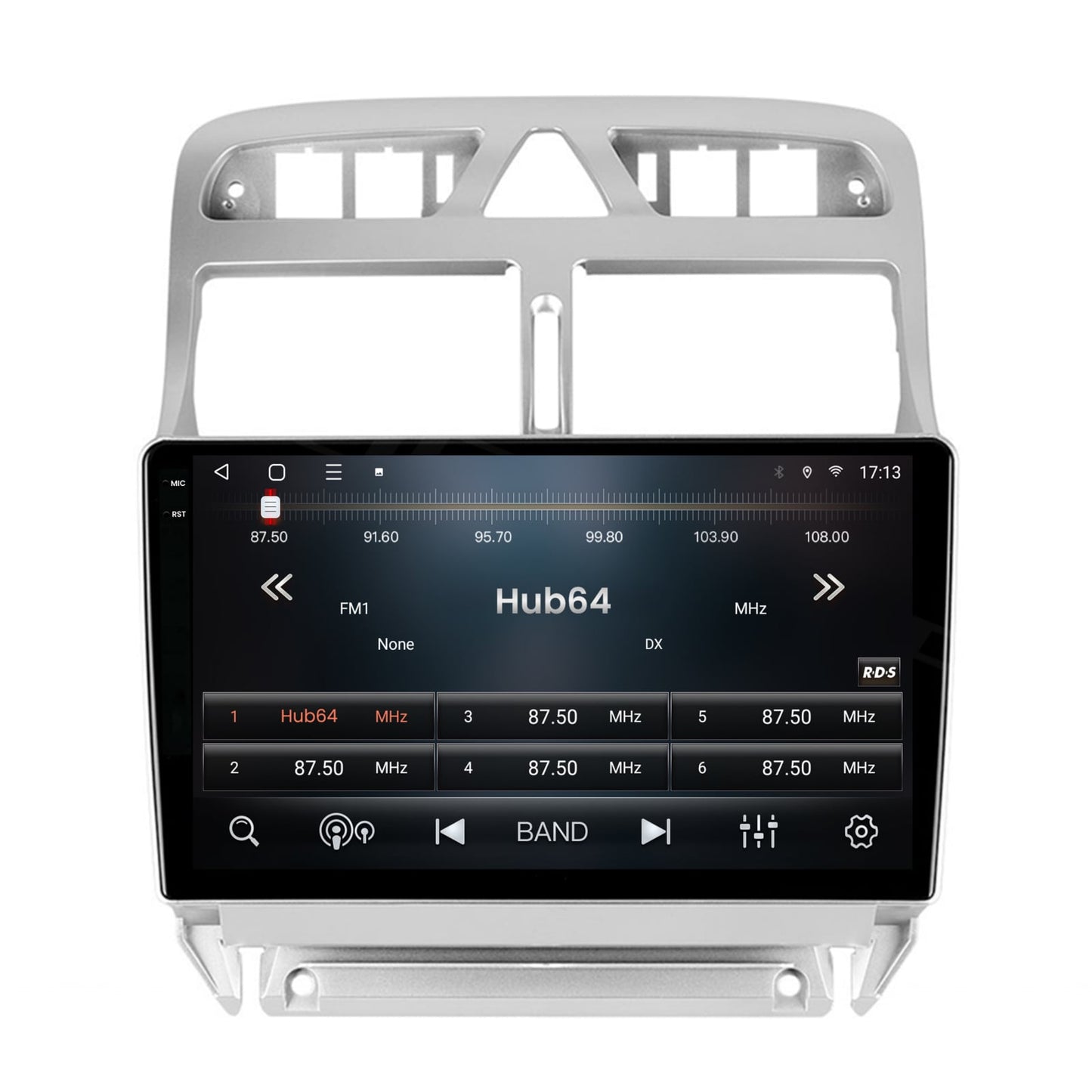 Navigatie 2K HUB64 Peugeot 307, 4GB RAM, Android, Octacore, Slot Sim 4G, DSP, GPS, Wi-FI, Carplay, Android Auto, USB, Bluetooth, Waze, Touchscreen, 9.5 Inch