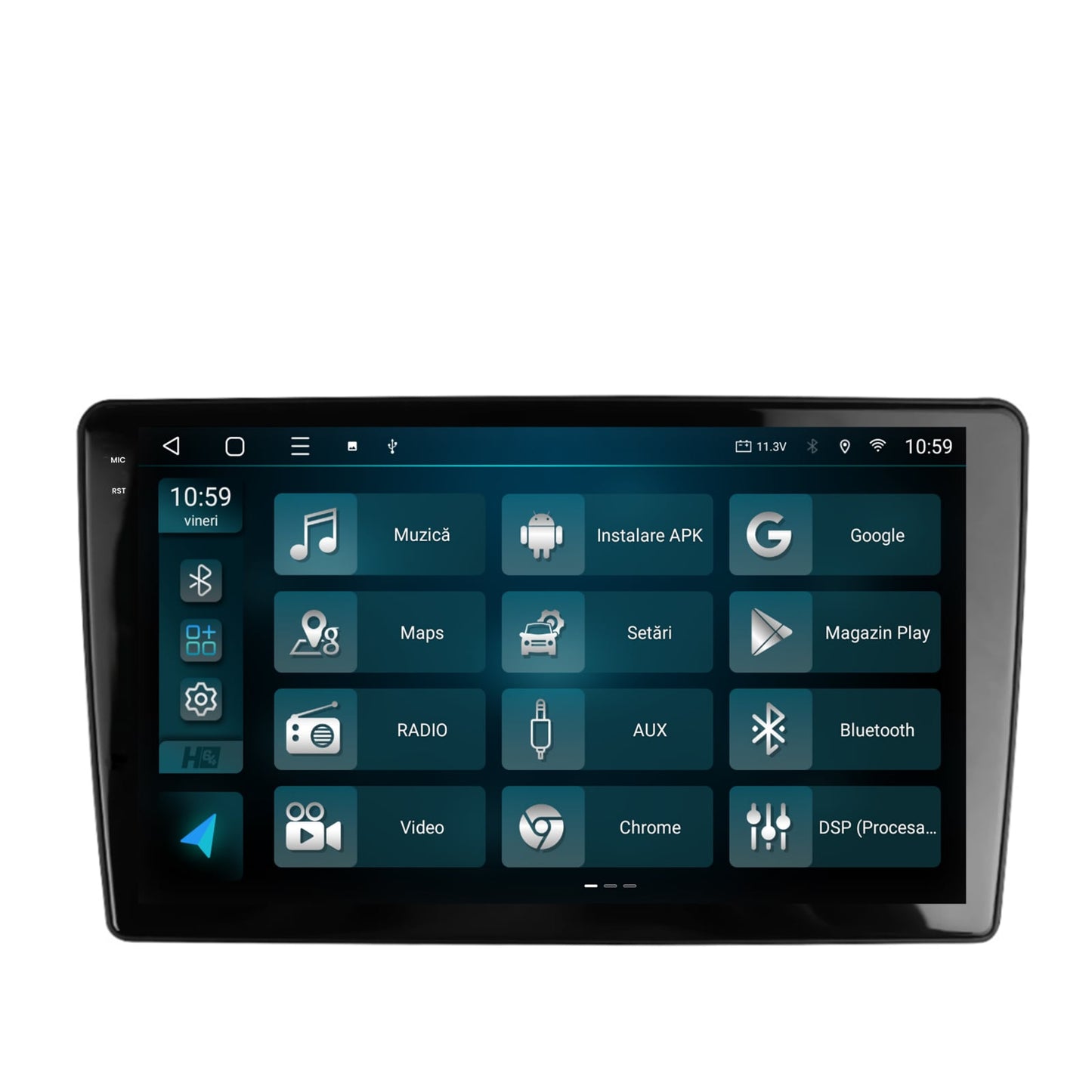 Navigatie 2K HUB64 Peugeot 307, 8GB RAM, Android, Octacore, Slot Sim 4G, DSP, GPS, Wi-FI, Carplay, Android Auto, USB, Bluetooth, Waze, Touchscreen, 9.5 Inch