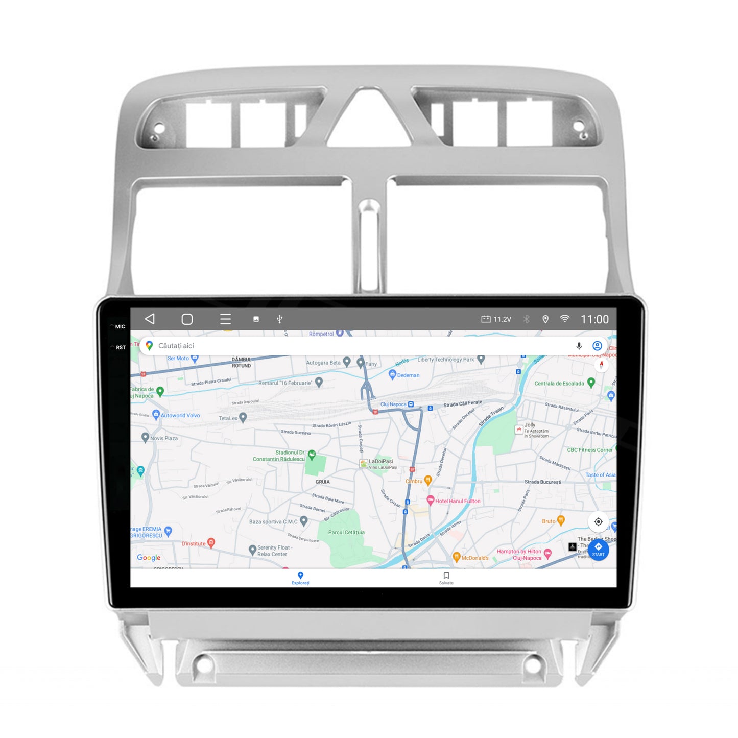 Navigatie 2K HUB64 Peugeot 307, 8GB RAM, Android, Octacore, Slot Sim 4G, DSP, GPS, Wi-FI, Carplay, Android Auto, USB, Bluetooth, Waze, Touchscreen, 9.5 Inch