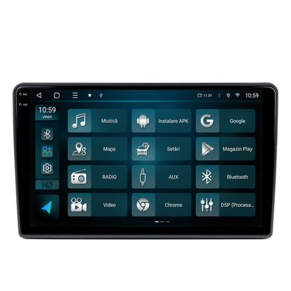 Navigatie 2K HUB64 Peugeot 308 (2012-2017), 8GB RAM, Android, Octacore, Slot Sim 4G, DSP, GPS, Wi-FI, Carplay, Android Auto, USB, Bluetooth, Waze, Touchscreen, 9.5 Inch