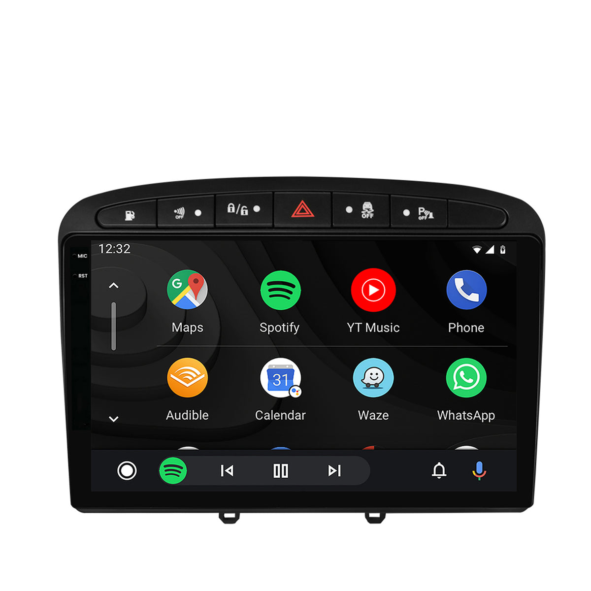 Navigatie 2K HUB64 Peugeot 308/408 (2008-2013), 4GB RAM, Android, Octacore, Slot Sim 4G, DSP, GPS, Wi-FI, Carplay, Android Auto, USB, Bluetooth, Waze, Touchscreen, 9.5 Inch