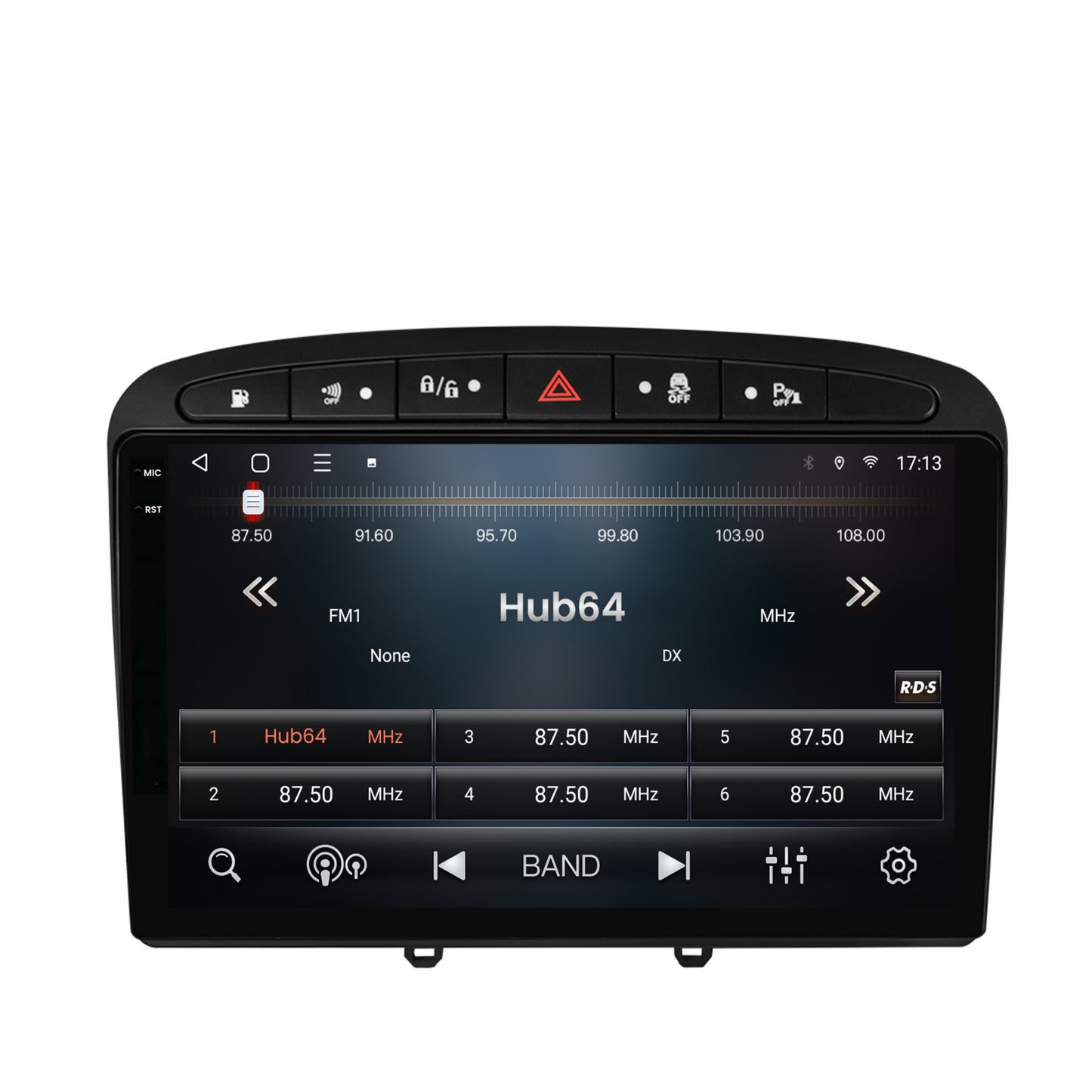 Navigatie 2K HUB64 Peugeot 308/408 (2008-2013), 8GB RAM, Android, Octacore, Slot Sim 4G, DSP, GPS, Wi-FI, Carplay, Android Auto, USB, Bluetooth, Waze, Touchscreen, 9.5 Inch