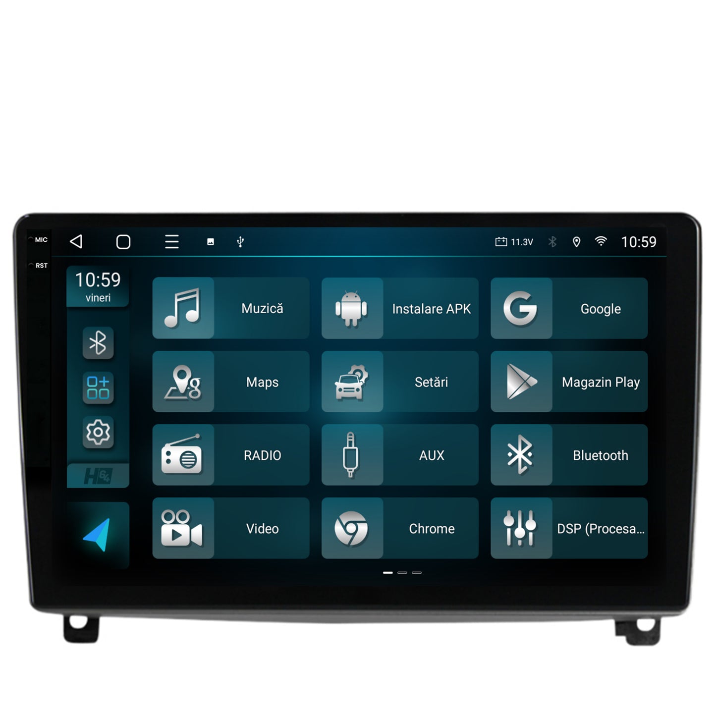 Navigatie 2K HUB64 Peugeot 407 (2004-2011), 4GB RAM, Android, Octacore, Slot Sim 4G, DSP, GPS, Wi-FI, Carplay, Android Auto, USB, Bluetooth, Waze, Touchscreen, 9.5 Inch